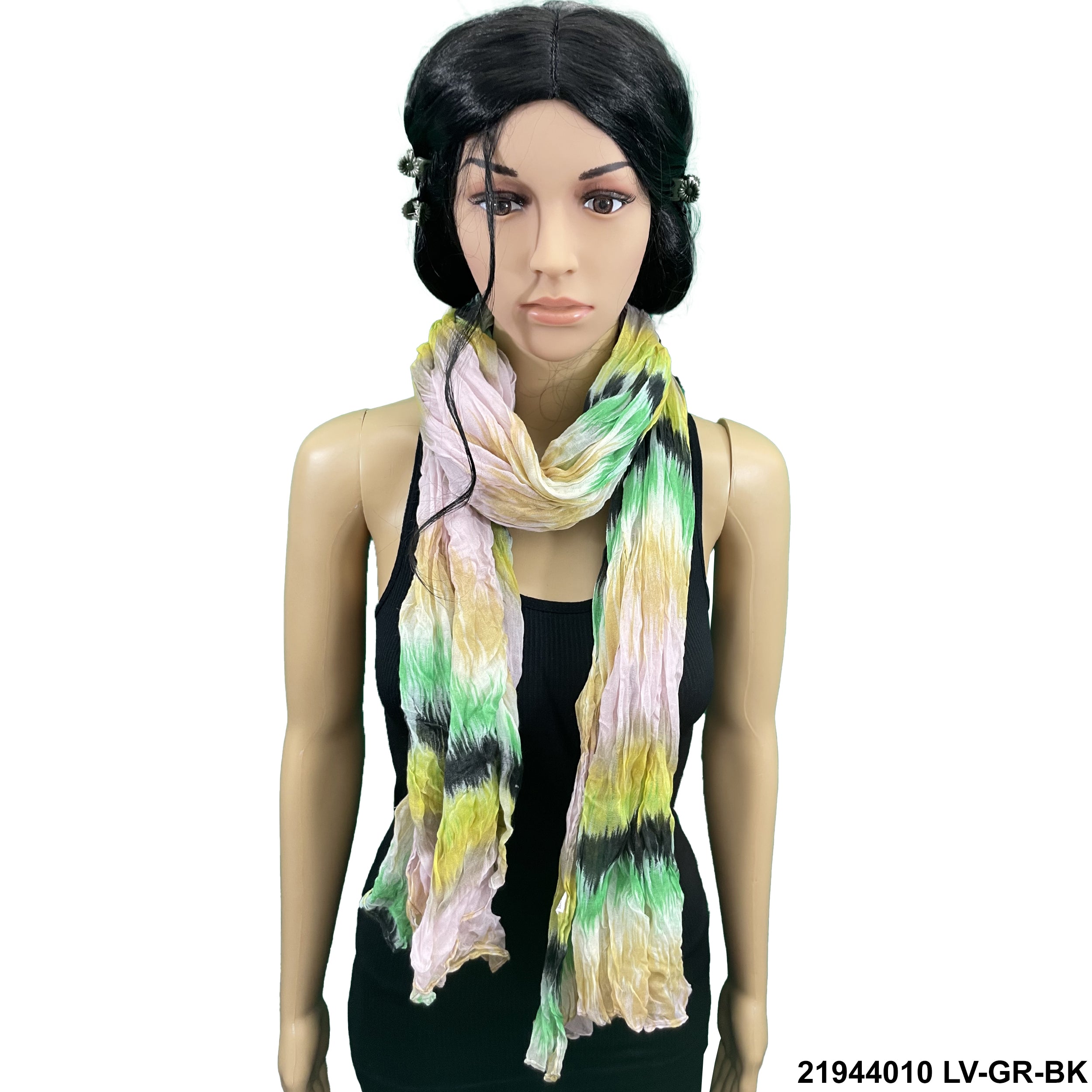 Tie Dye Print Summer Scarf 21944010 LV-GR-BK