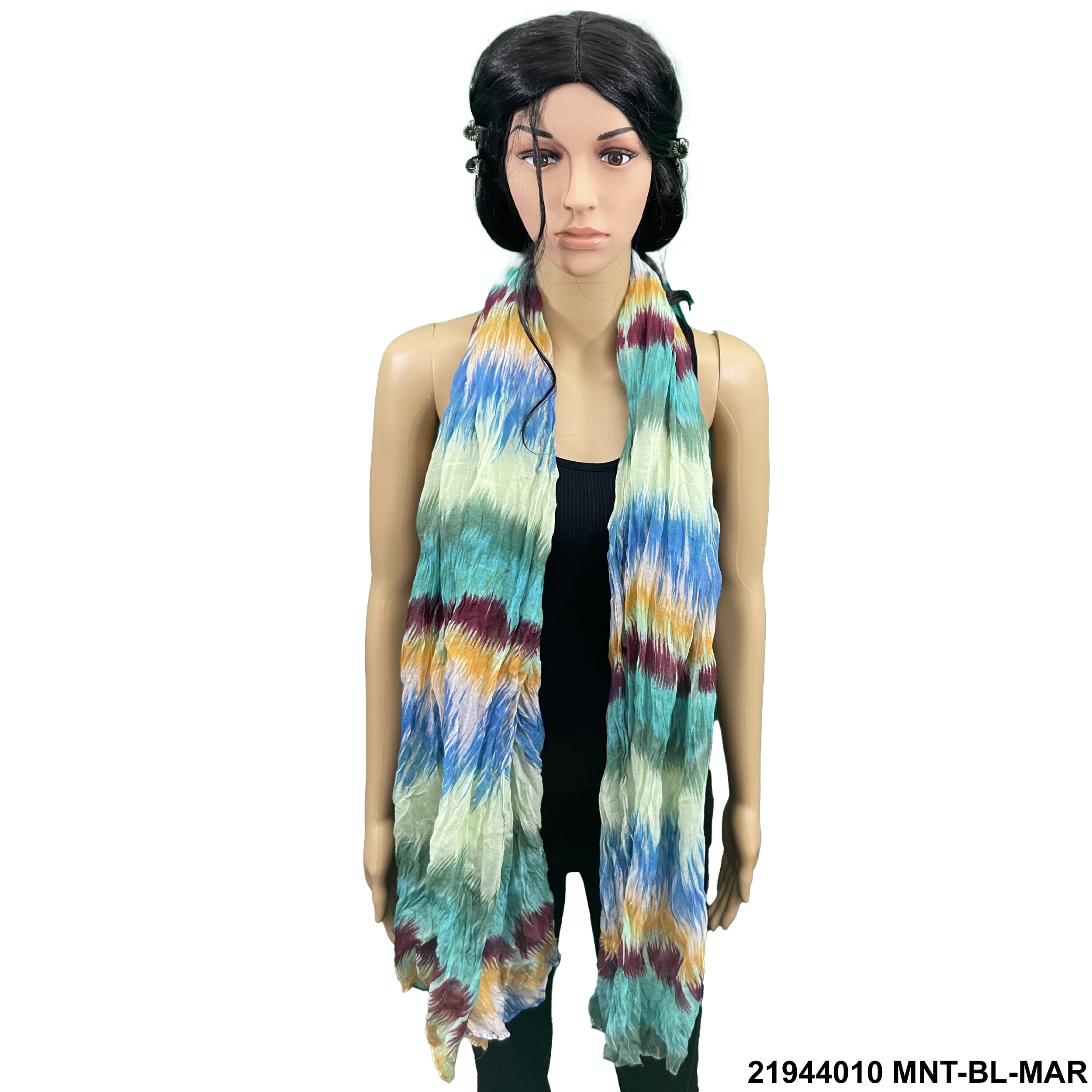 Tie Dye Print Summer Scarf 21944010 MNT-BL-MAR