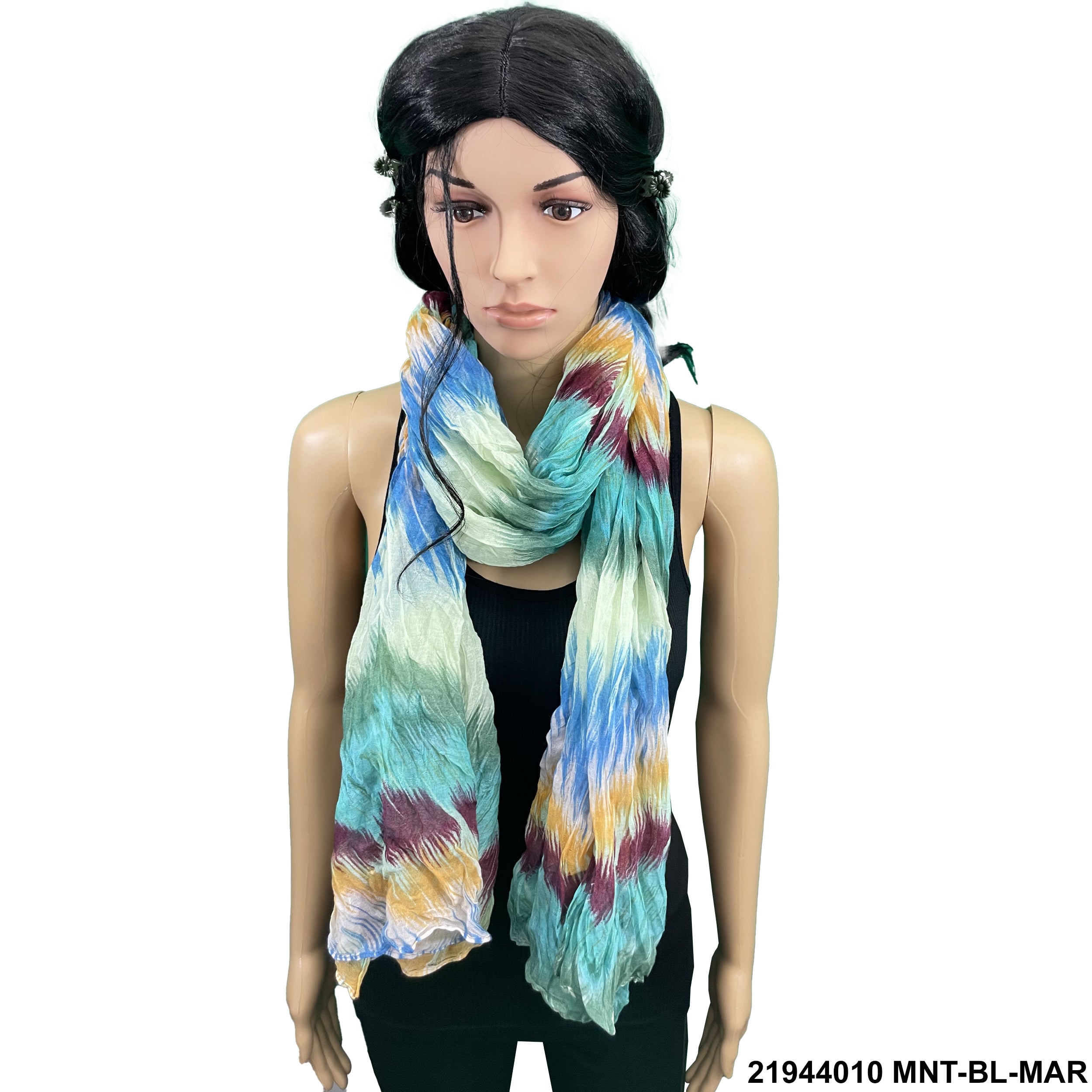 Tie Dye Print Summer Scarf 21944010 MNT-BL-MAR