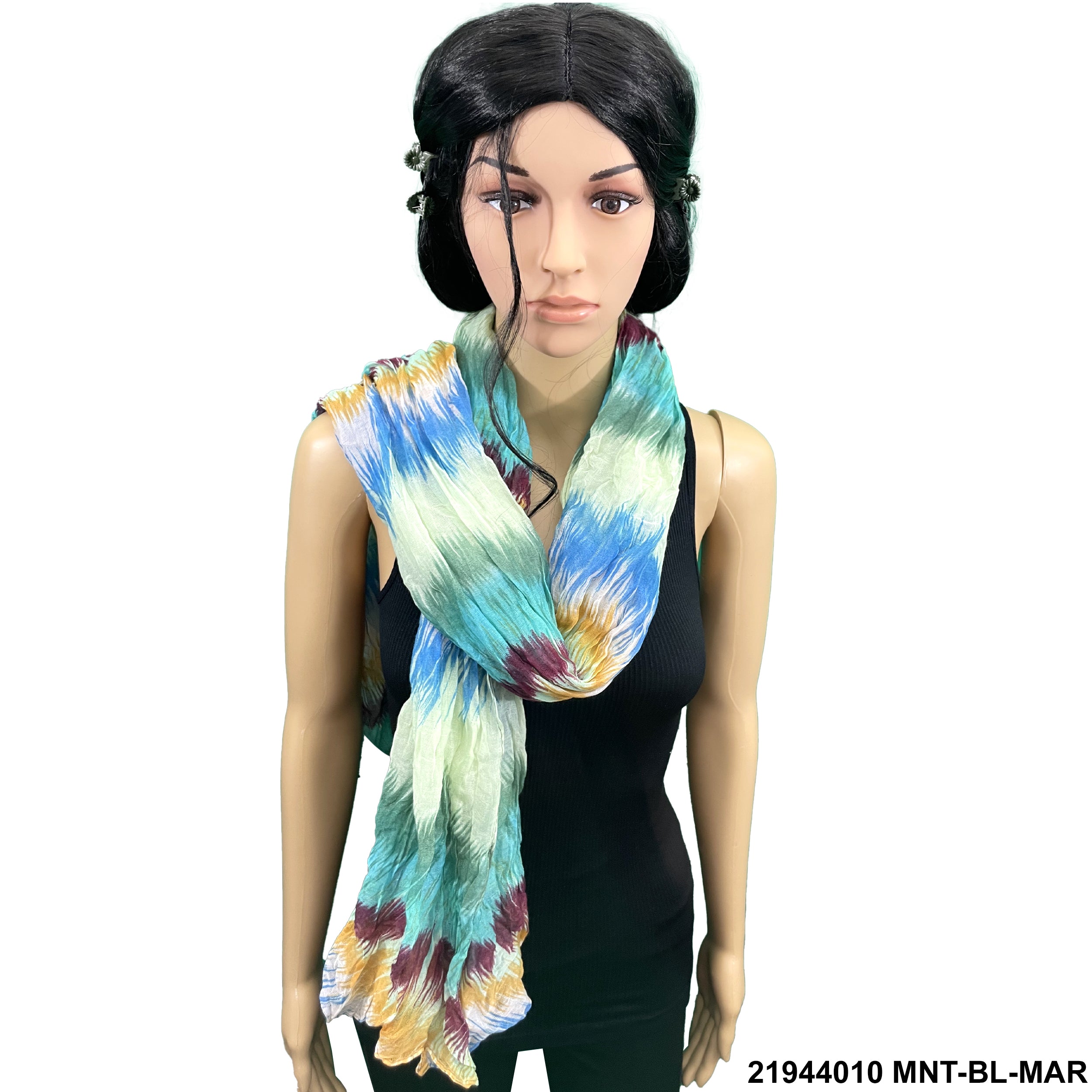 Tie Dye Print Summer Scarf 21944010 MNT-BL-MAR