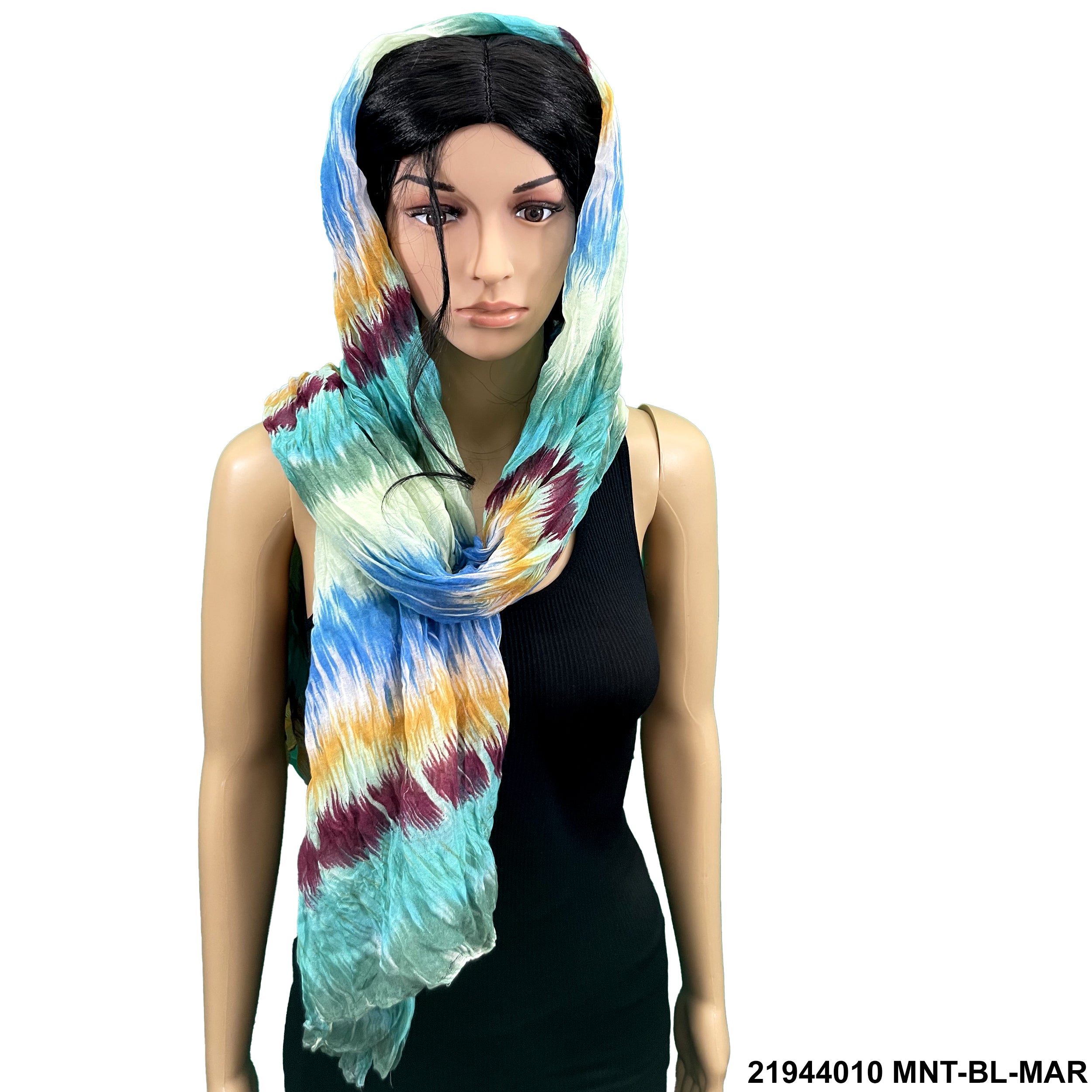 Tie Dye Print Summer Scarf 21944010 MNT-BL-MAR