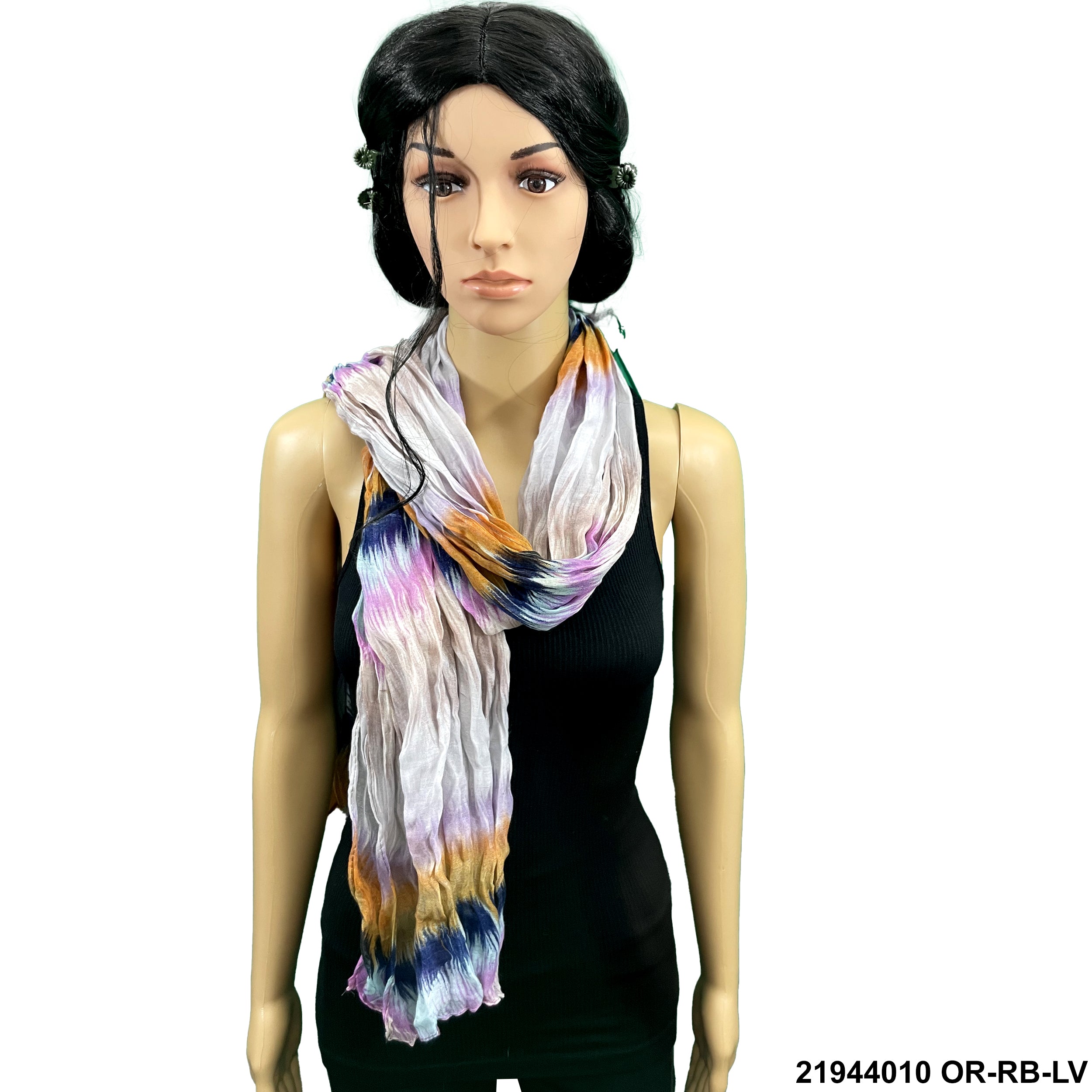 Tie Dye Print Summer Scarf 21944010 OR-RB-LV