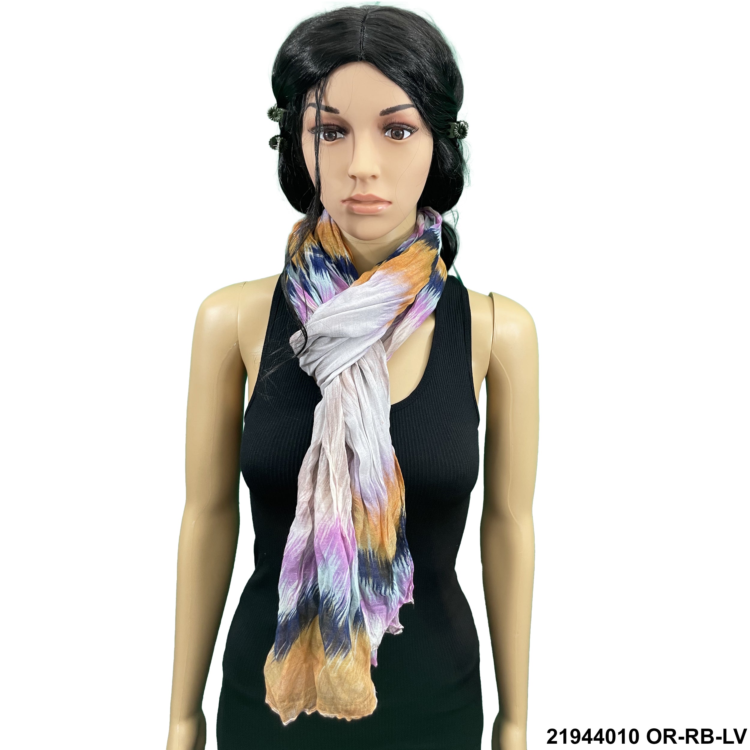 Tie Dye Print Summer Scarf 21944010 OR-RB-LV