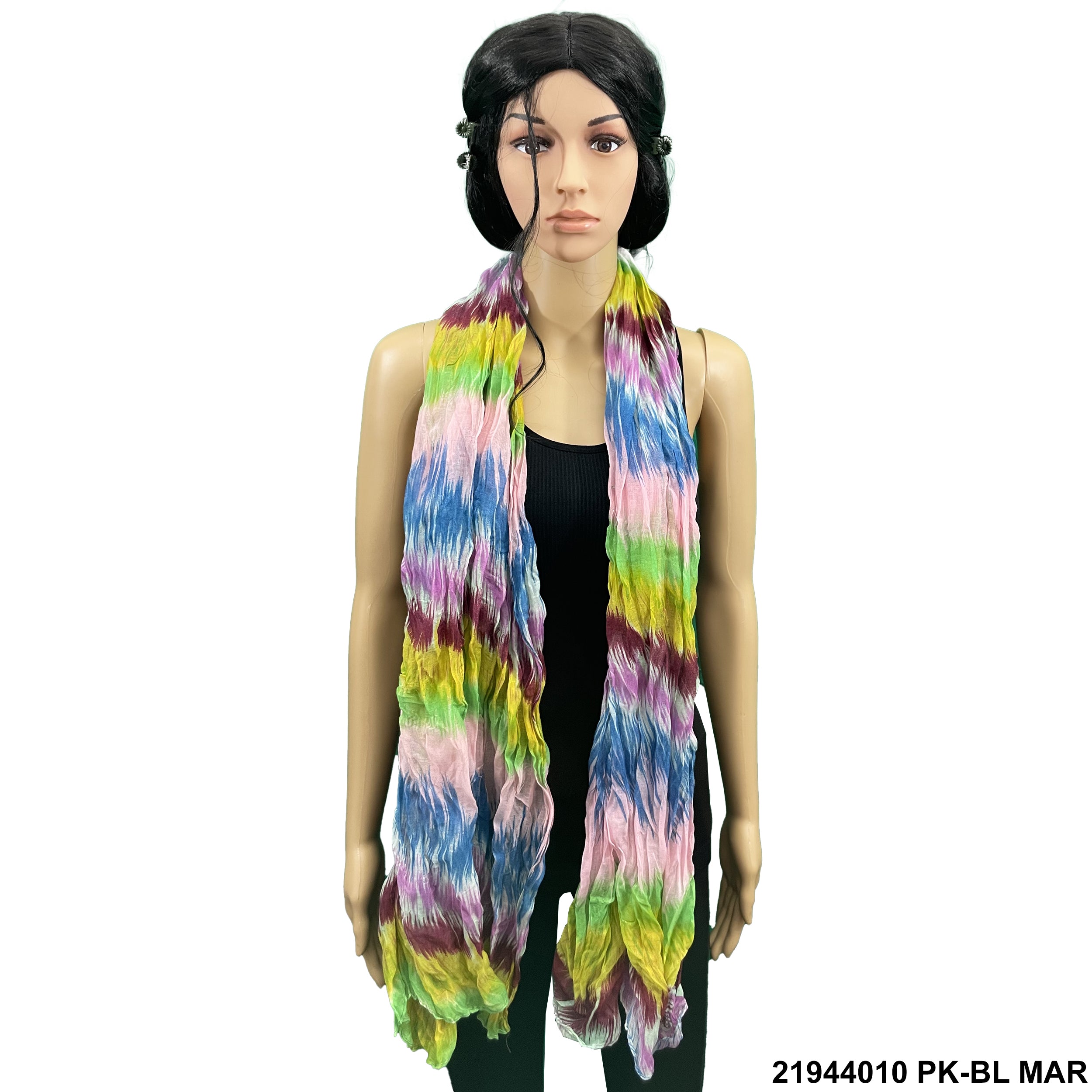 Tie Dye Print Summer Scarf 21944010 PK-BL-MAR