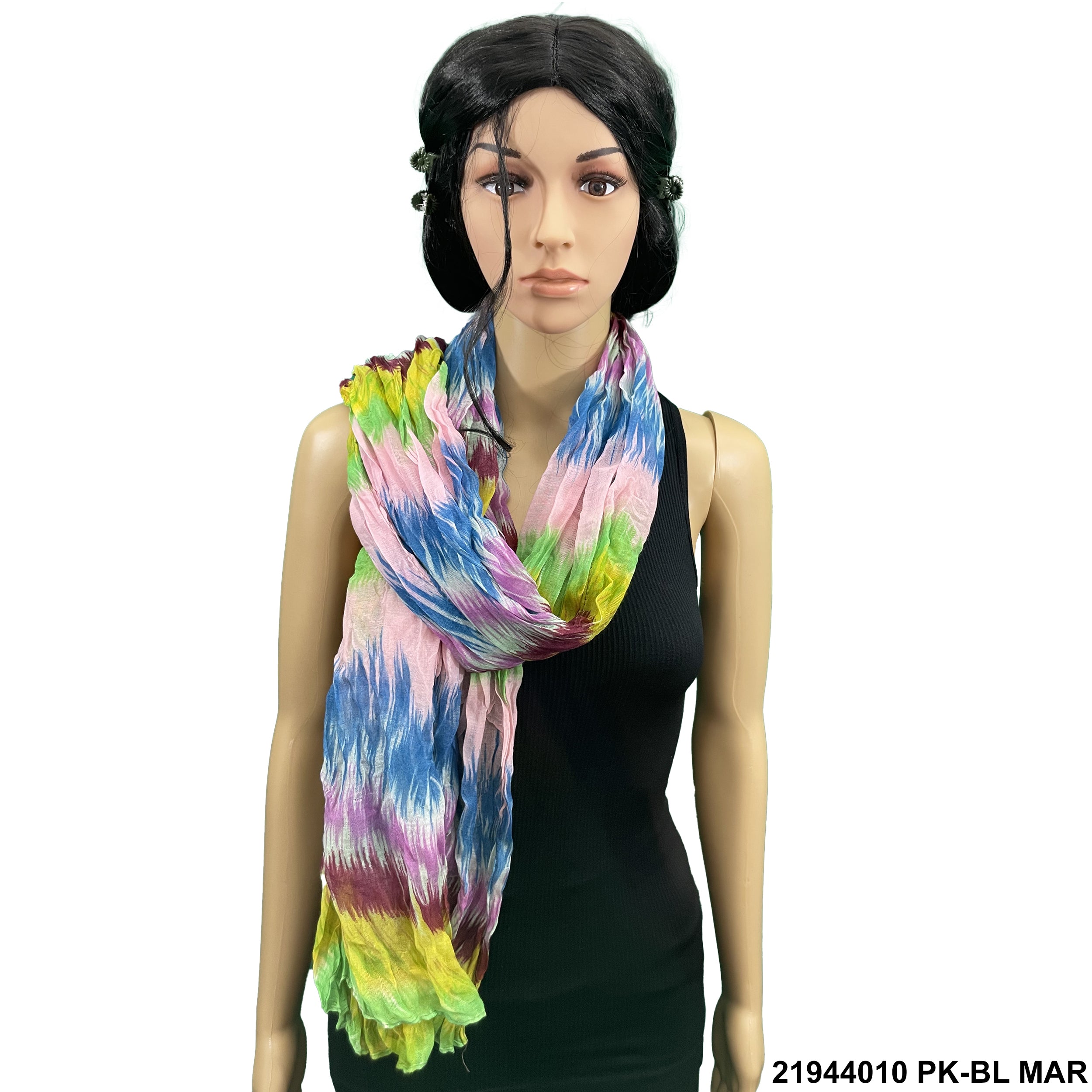 Tie Dye Print Summer Scarf 21944010 PK-BL-MAR