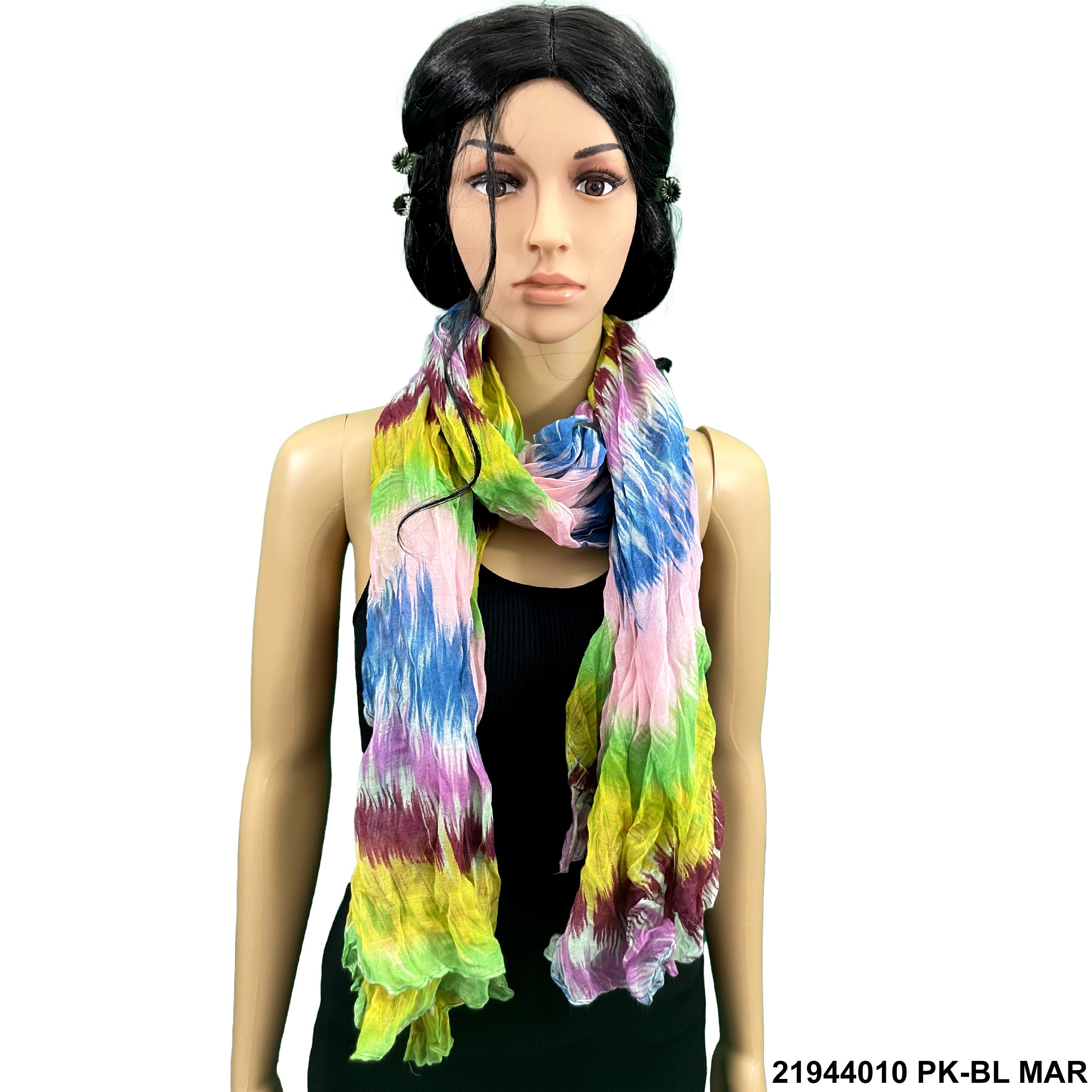 Tie Dye Print Summer Scarf 21944010 PK-BL-MAR