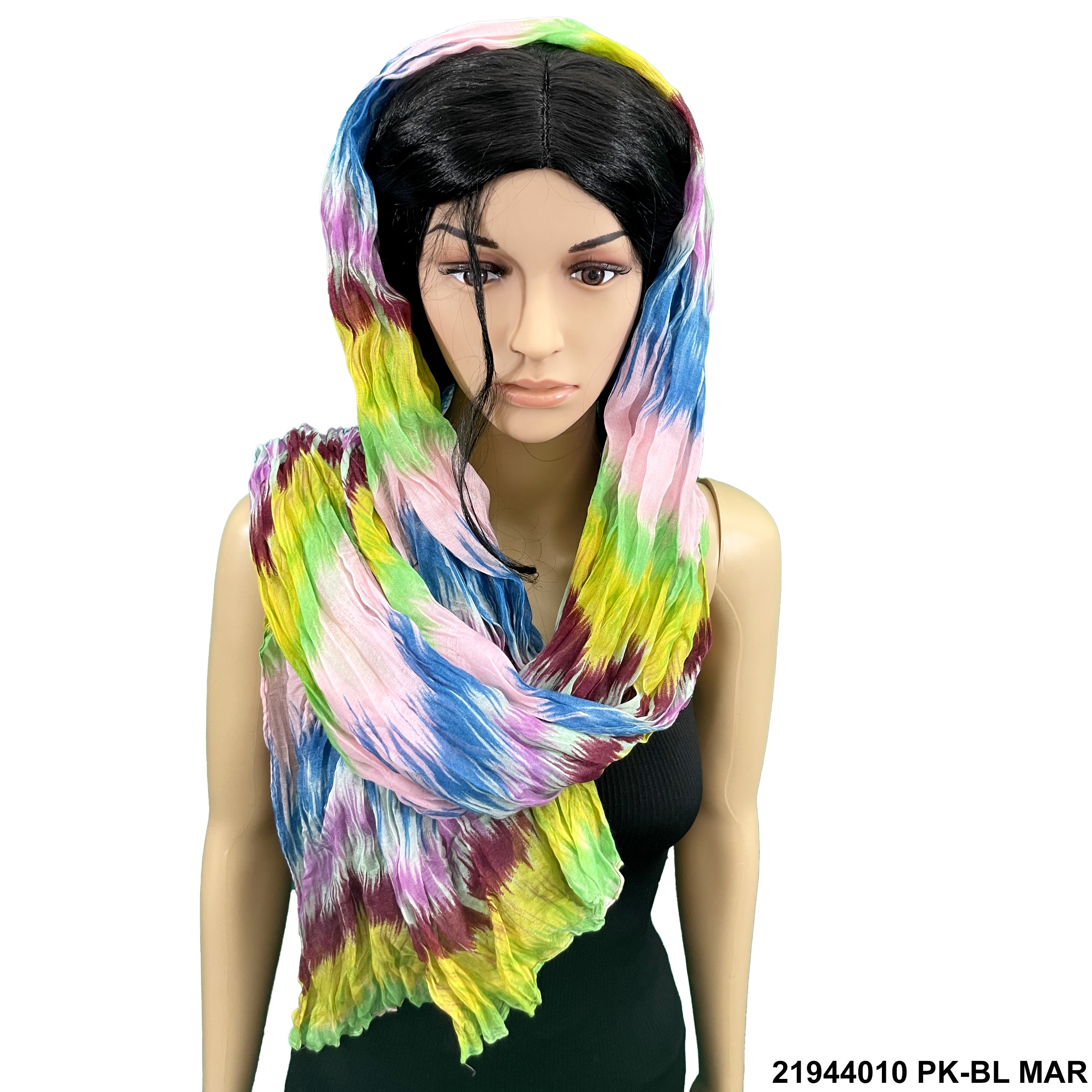 Tie Dye Print Summer Scarf 21944010 PK-BL-MAR