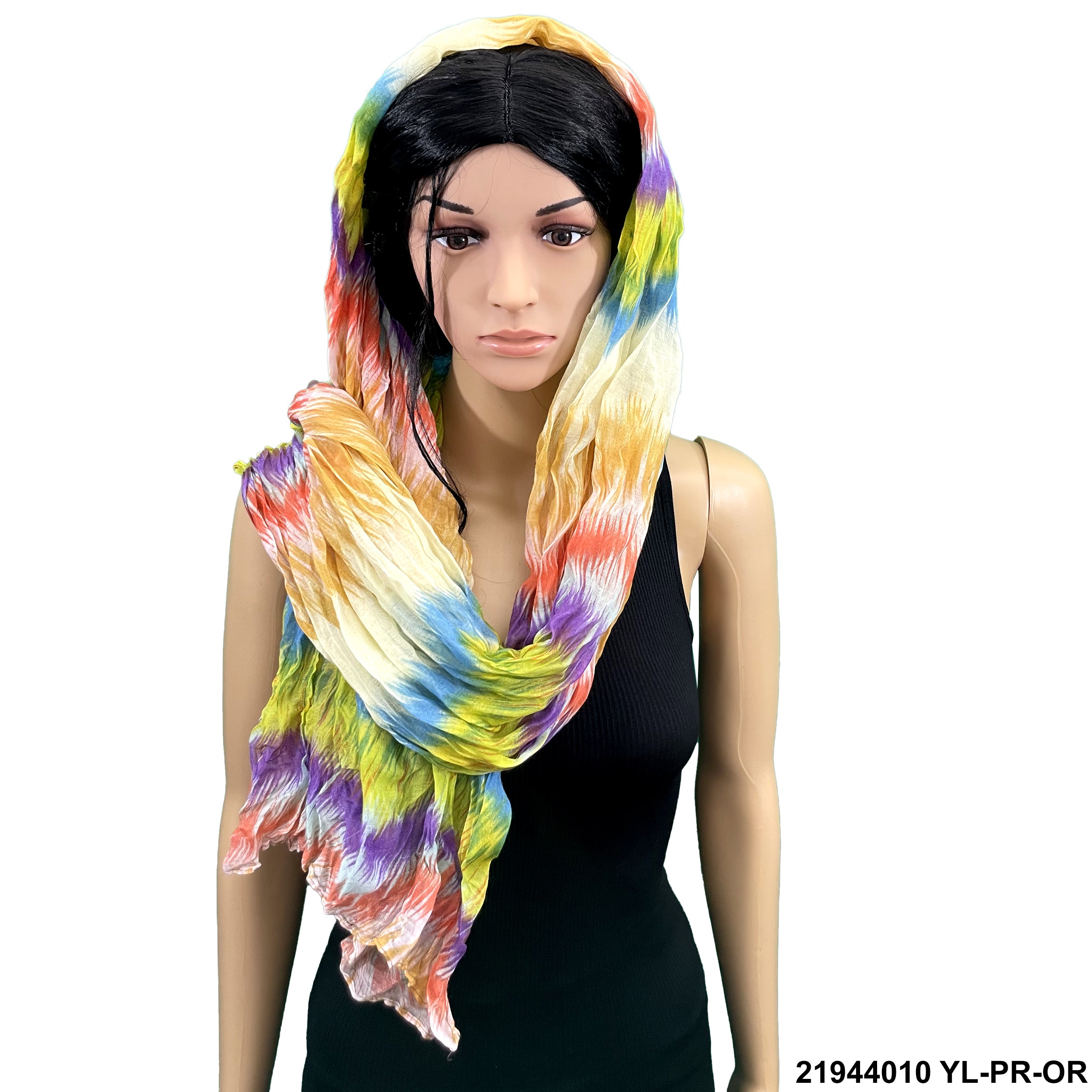 Tie Dye Print Summer Scarf 21944010 YL-PR-OR