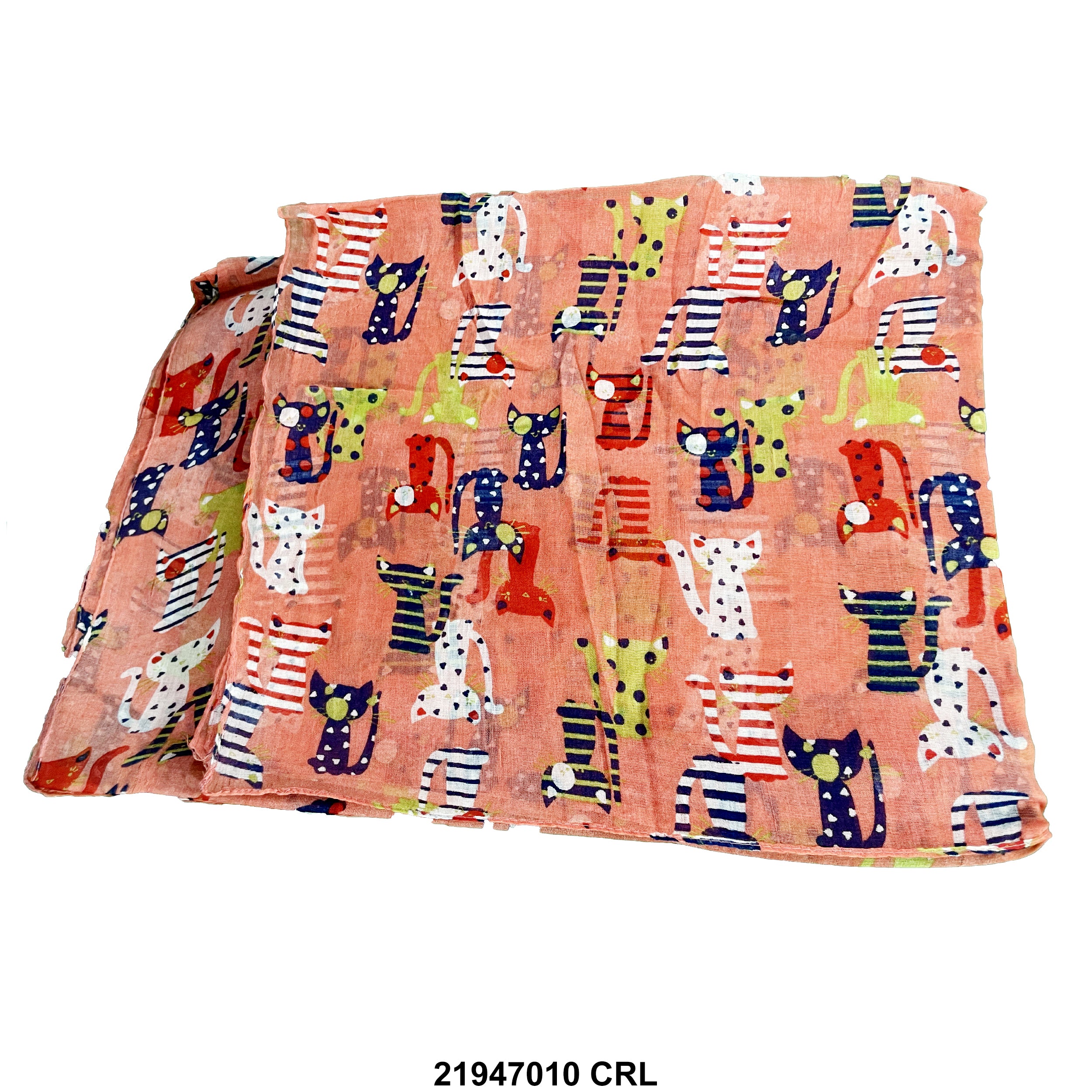 Cat Print Summer Scarf 21947010 CRL