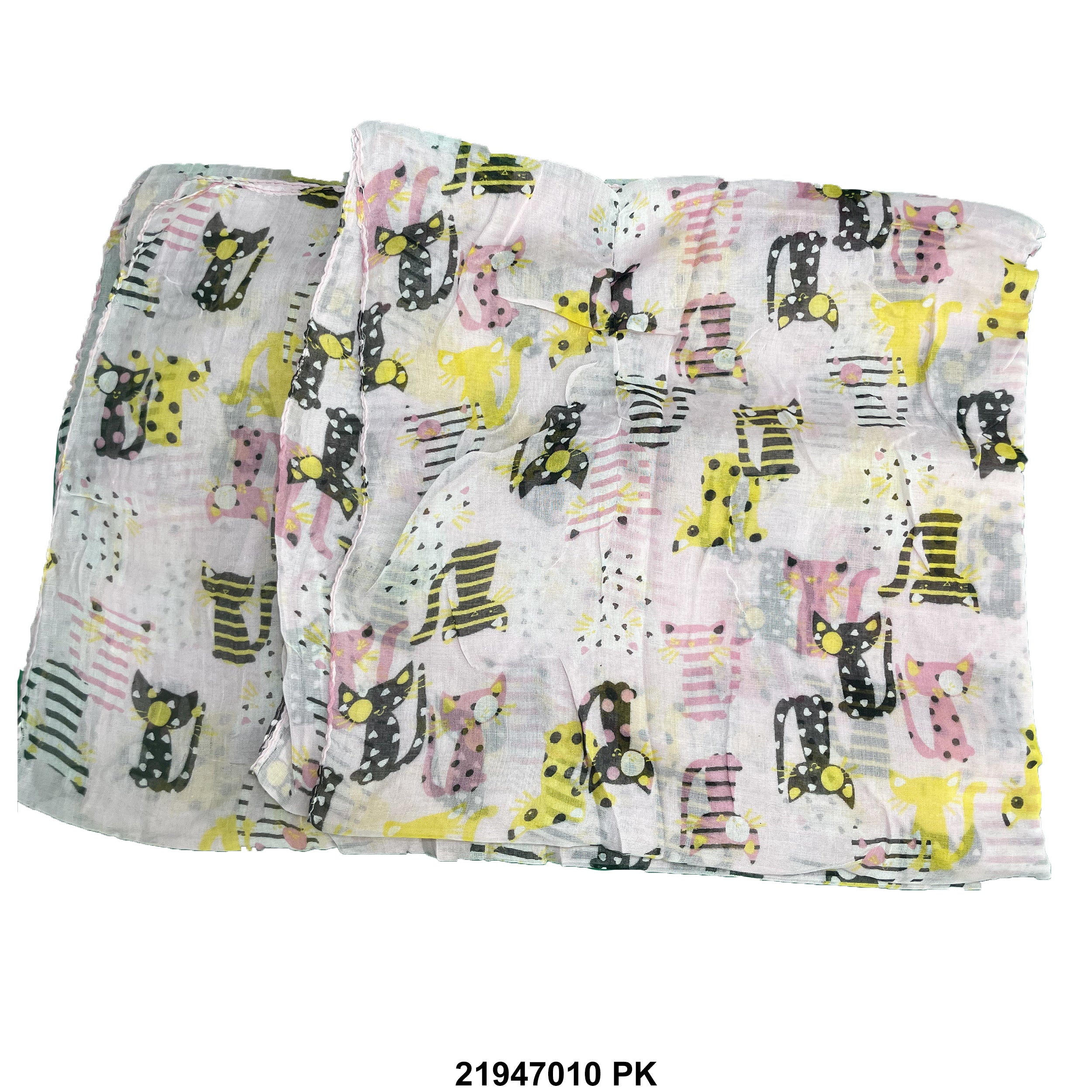 Cat Print Summer Scarf 21947010 PK