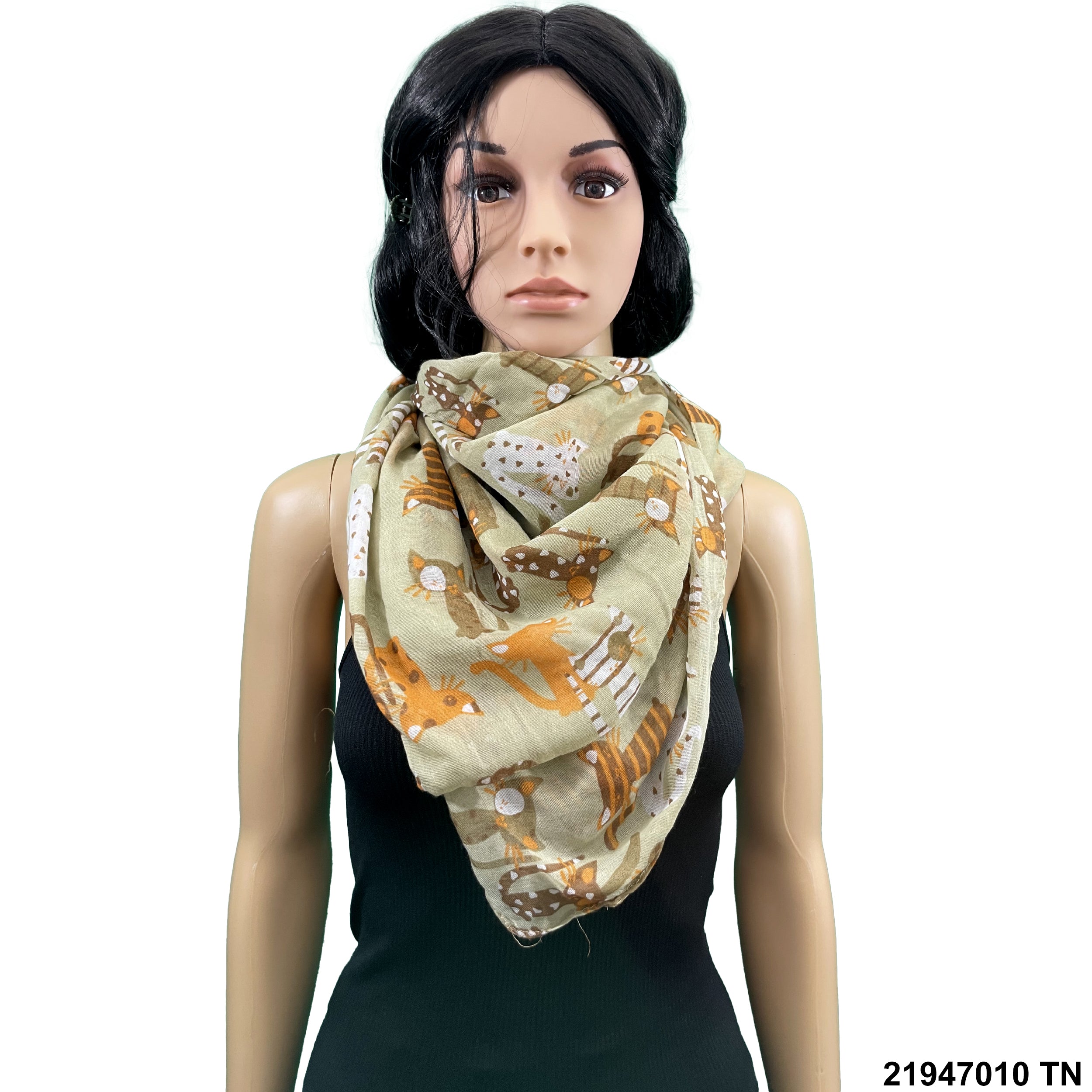 Cat Print Summer Scarf 21947010 TN