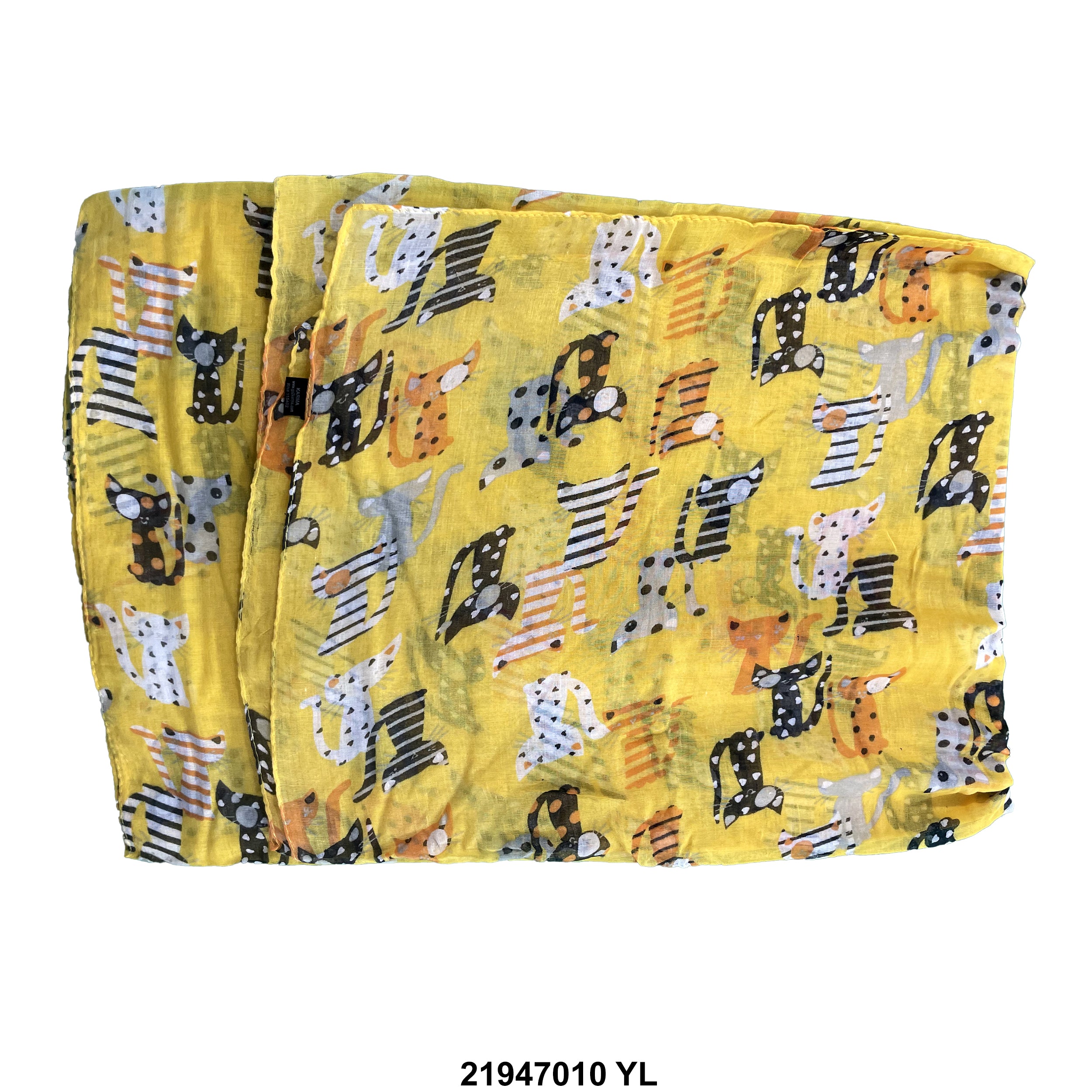 Cat Print Summer Scarf 21947010 YL