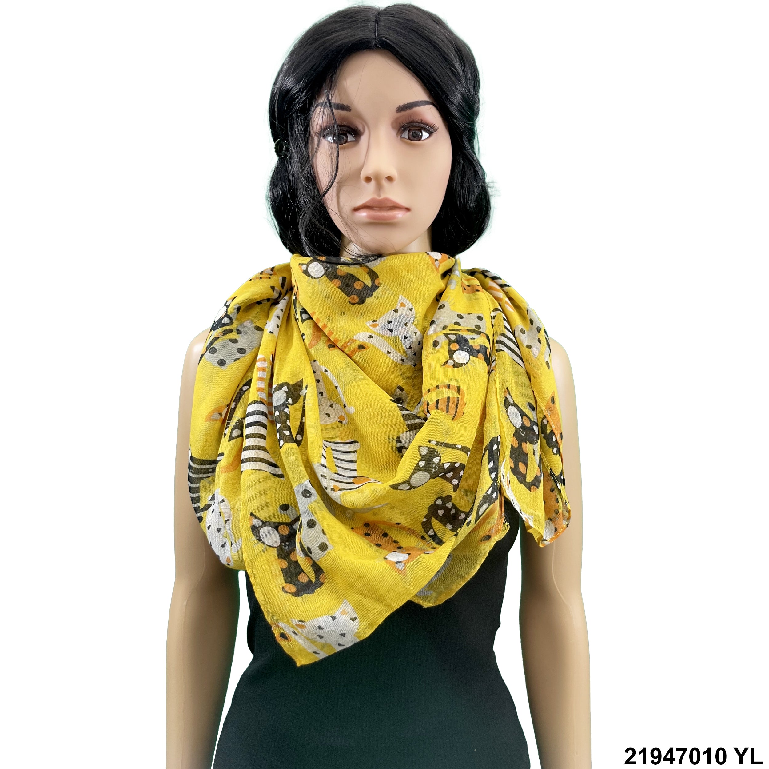 Cat Print Summer Scarf 21947010 YL