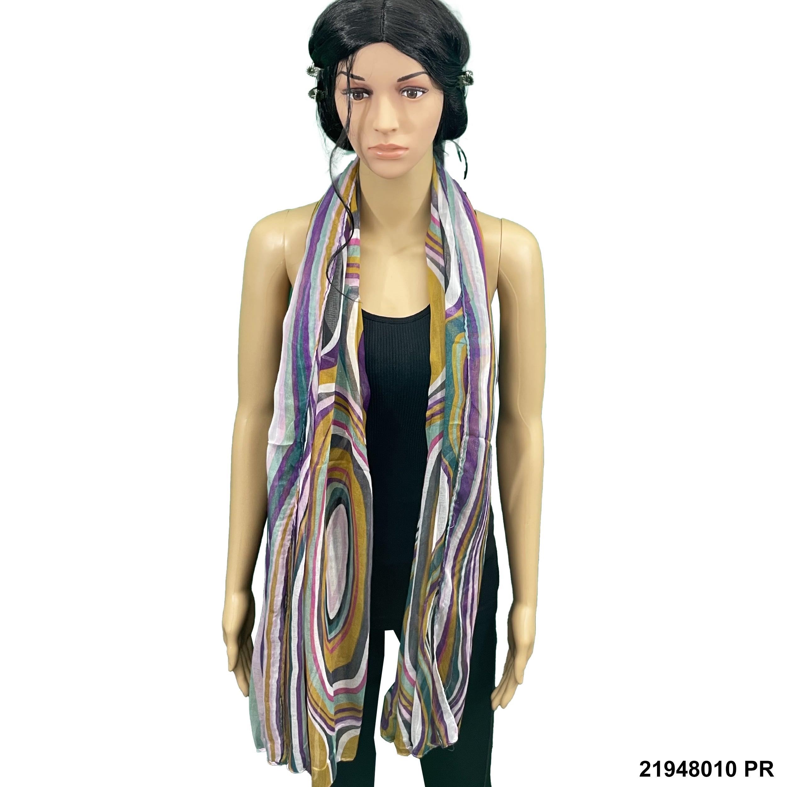 Snake Strip Print Summer Scarf 21948010 PR