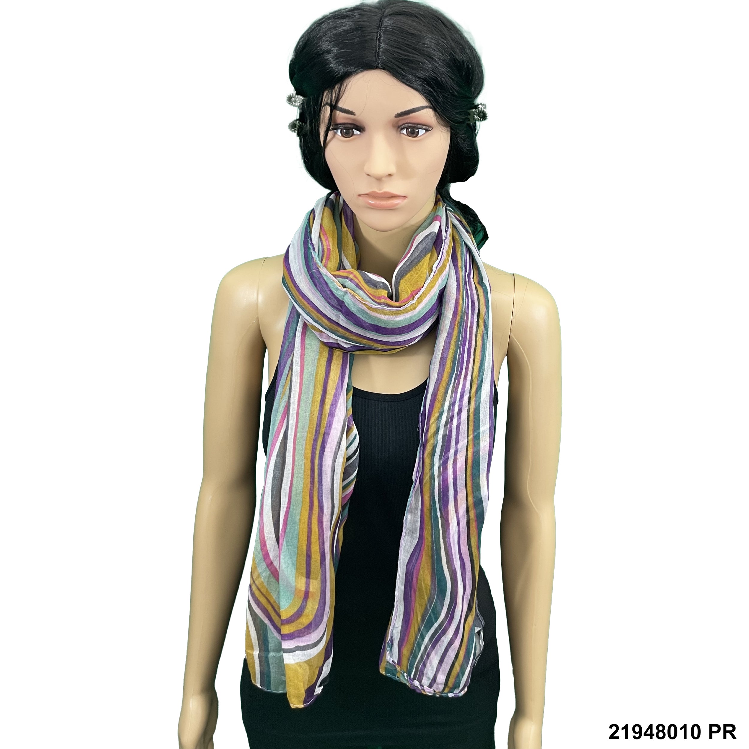 Snake Strip Print Summer Scarf 21948010 PR