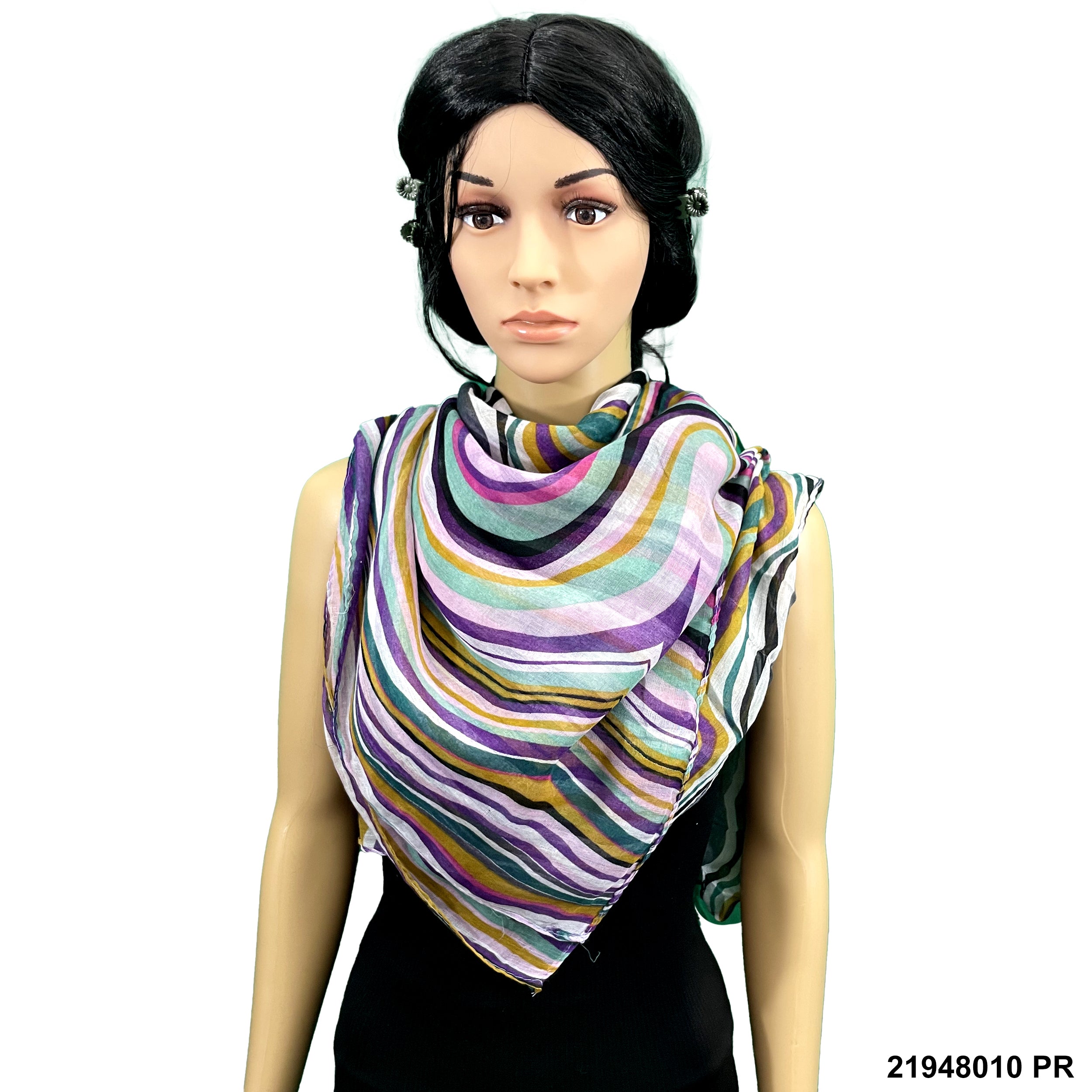 Snake Strip Print Summer Scarf 21948010 PR