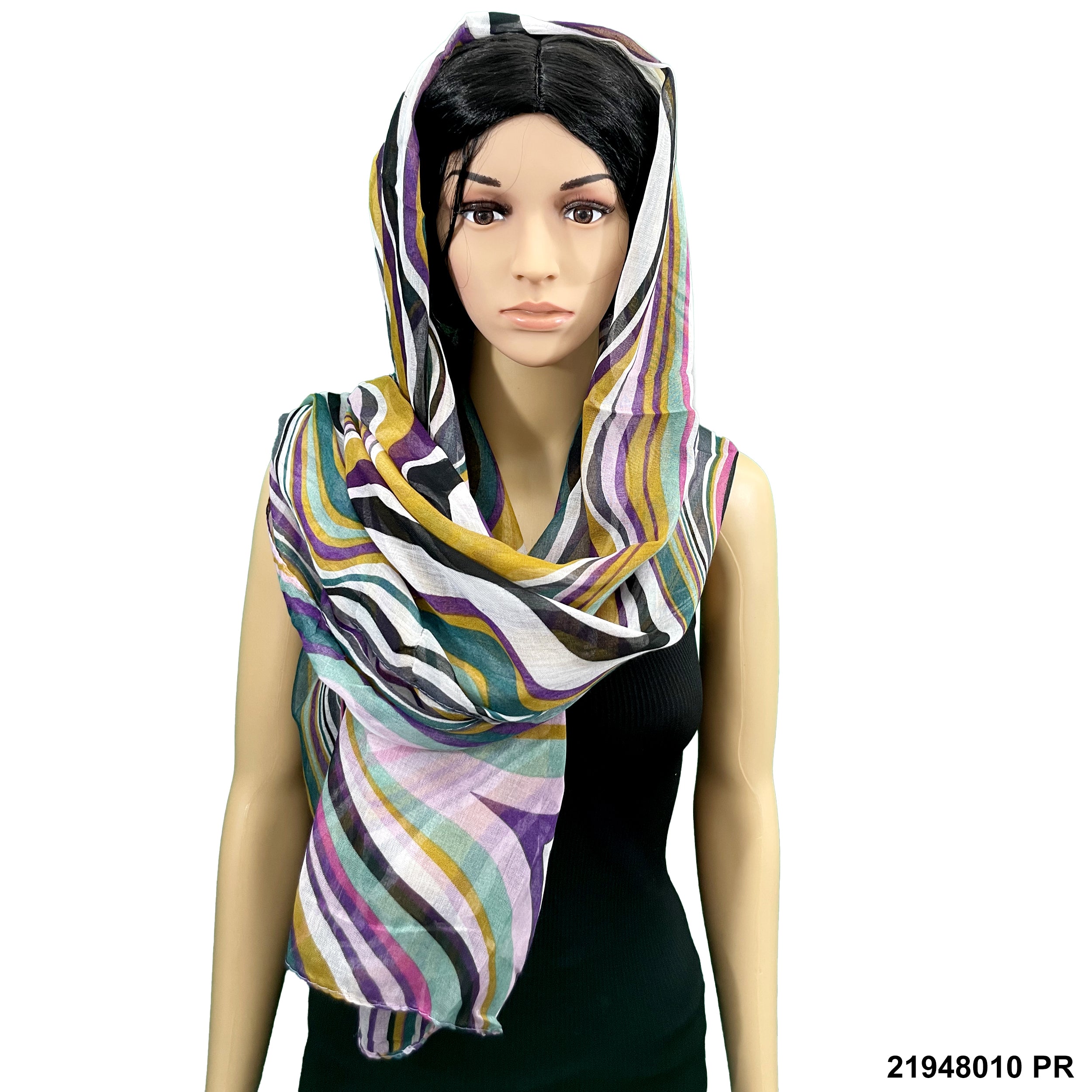 Snake Strip Print Summer Scarf 21948010 PR