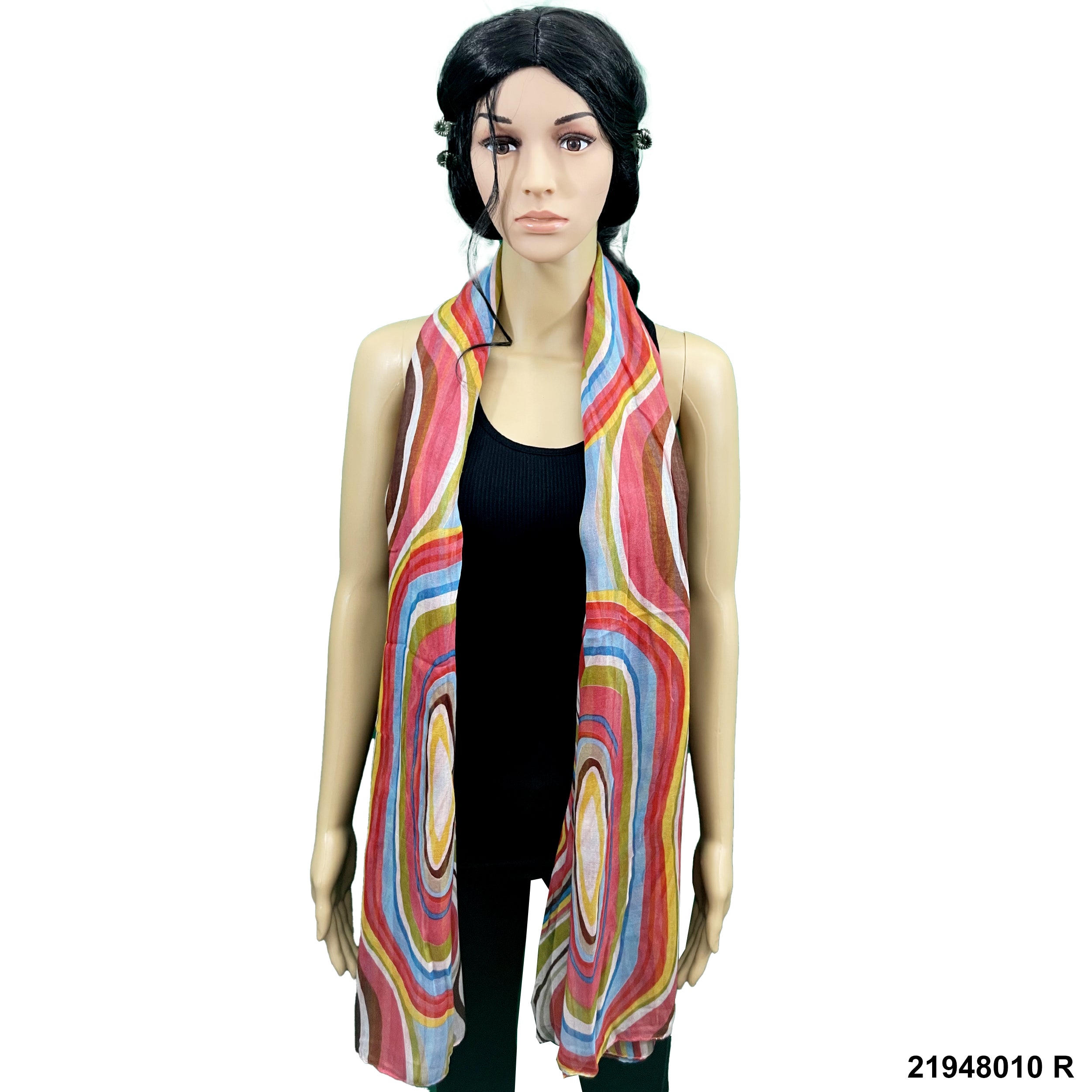 Snake Strip Print Summer Scarf 21948010 R