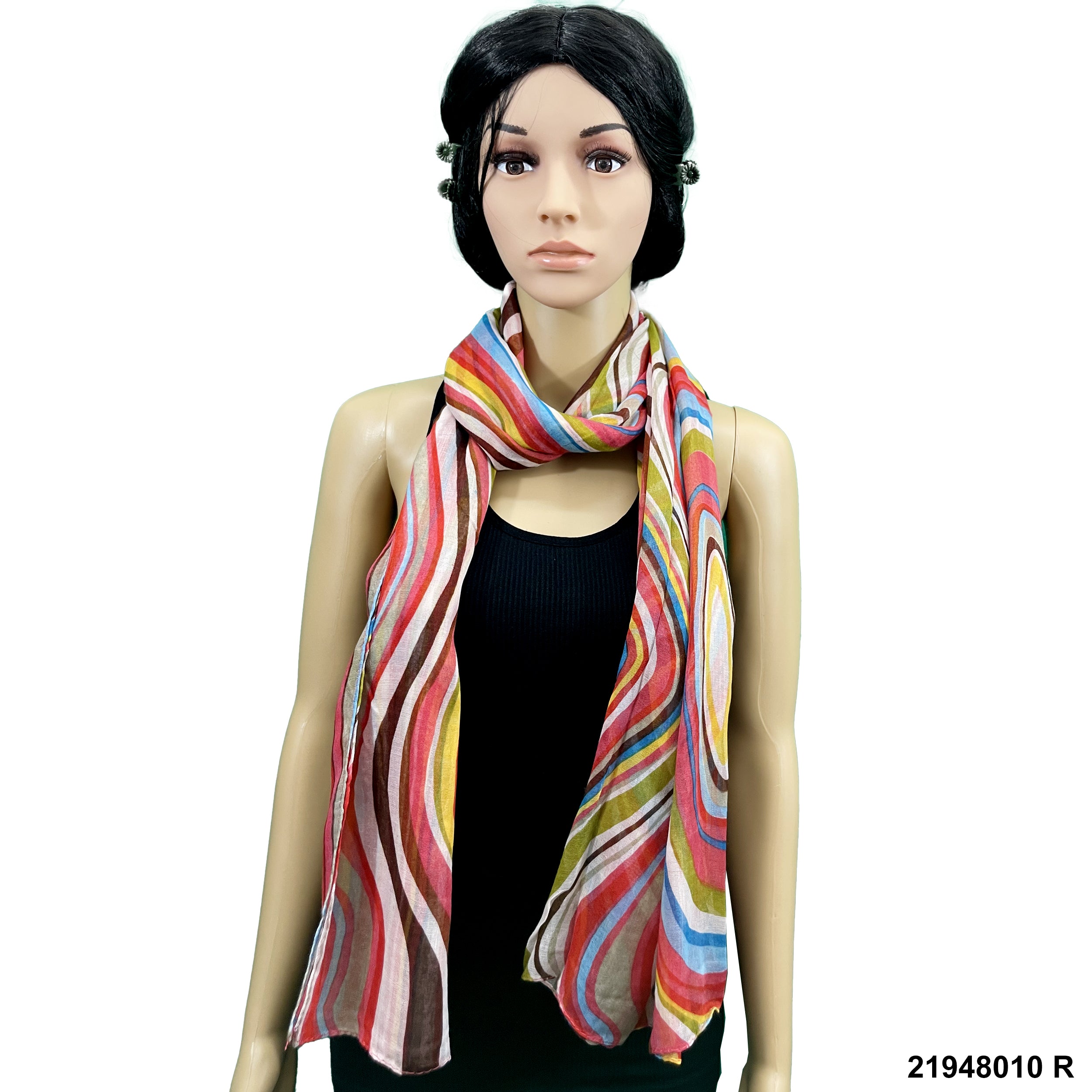 Snake Strip Print Summer Scarf 21948010 R