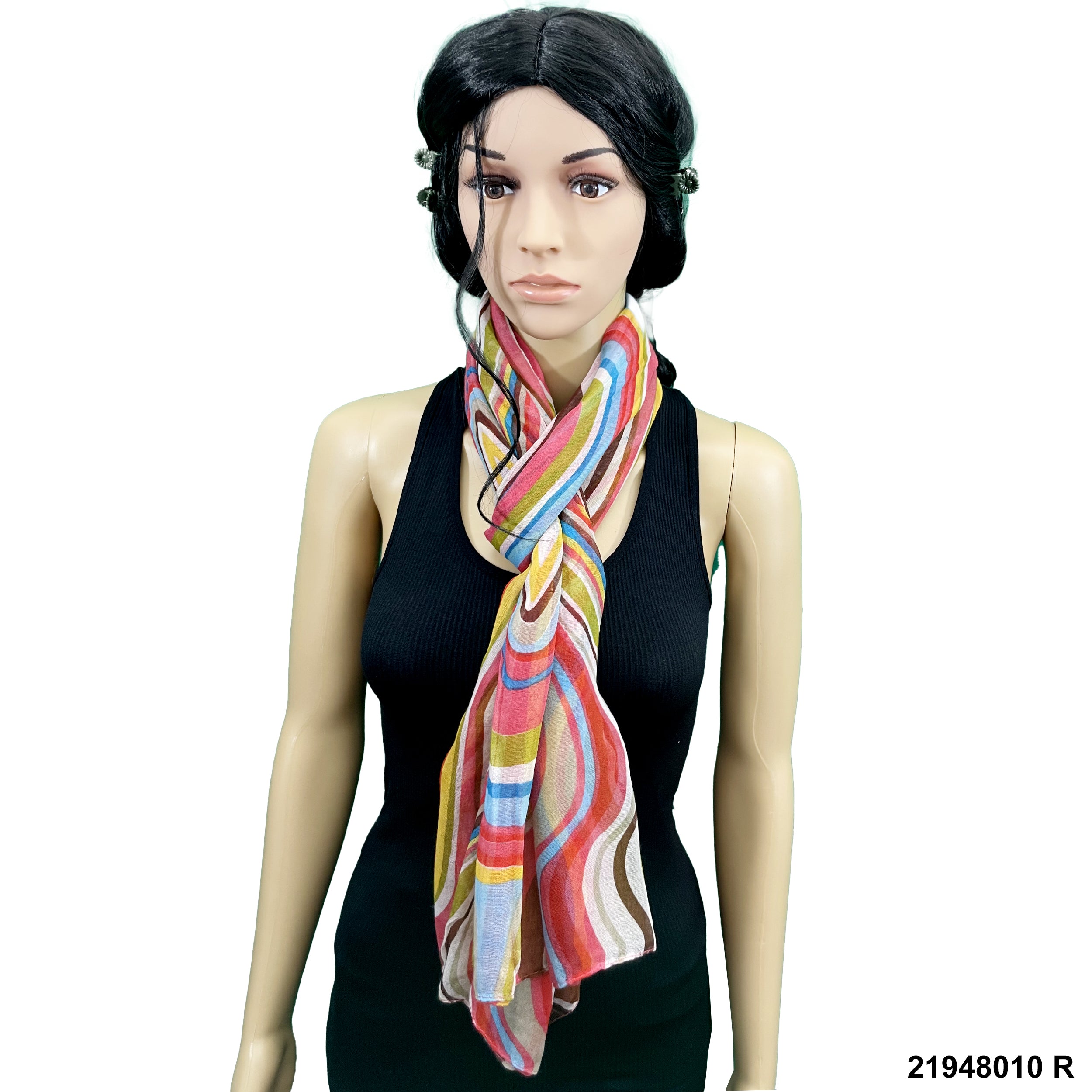 Snake Strip Print Summer Scarf 21948010 R