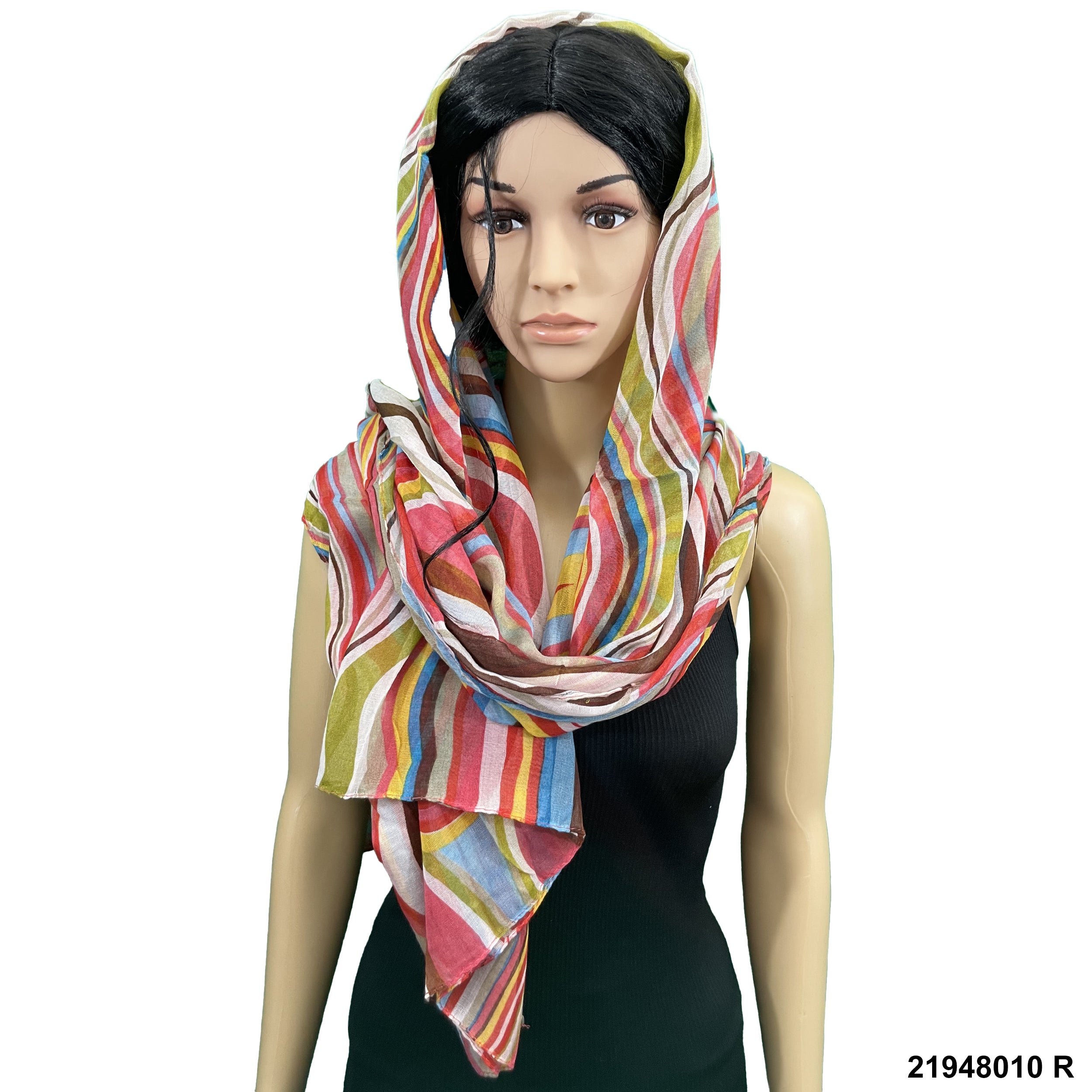 Snake Strip Print Summer Scarf 21948010 R