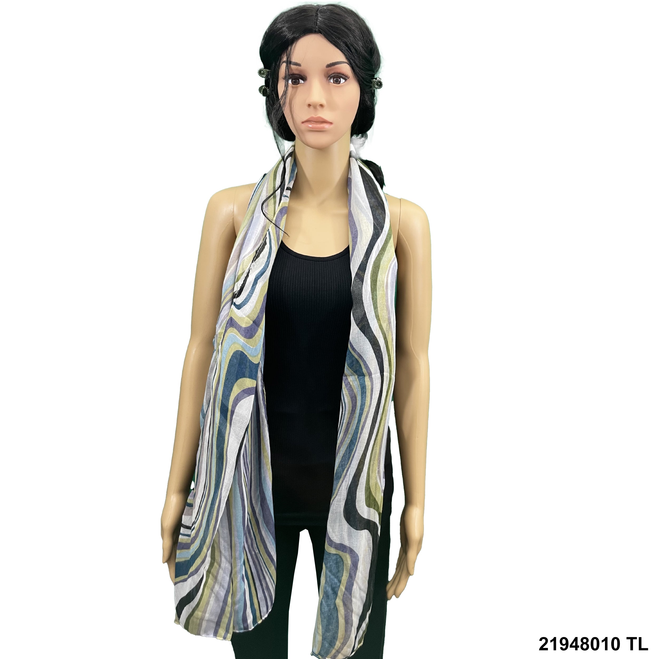 Snake Strip Print Summer Scarf 21948010 TL