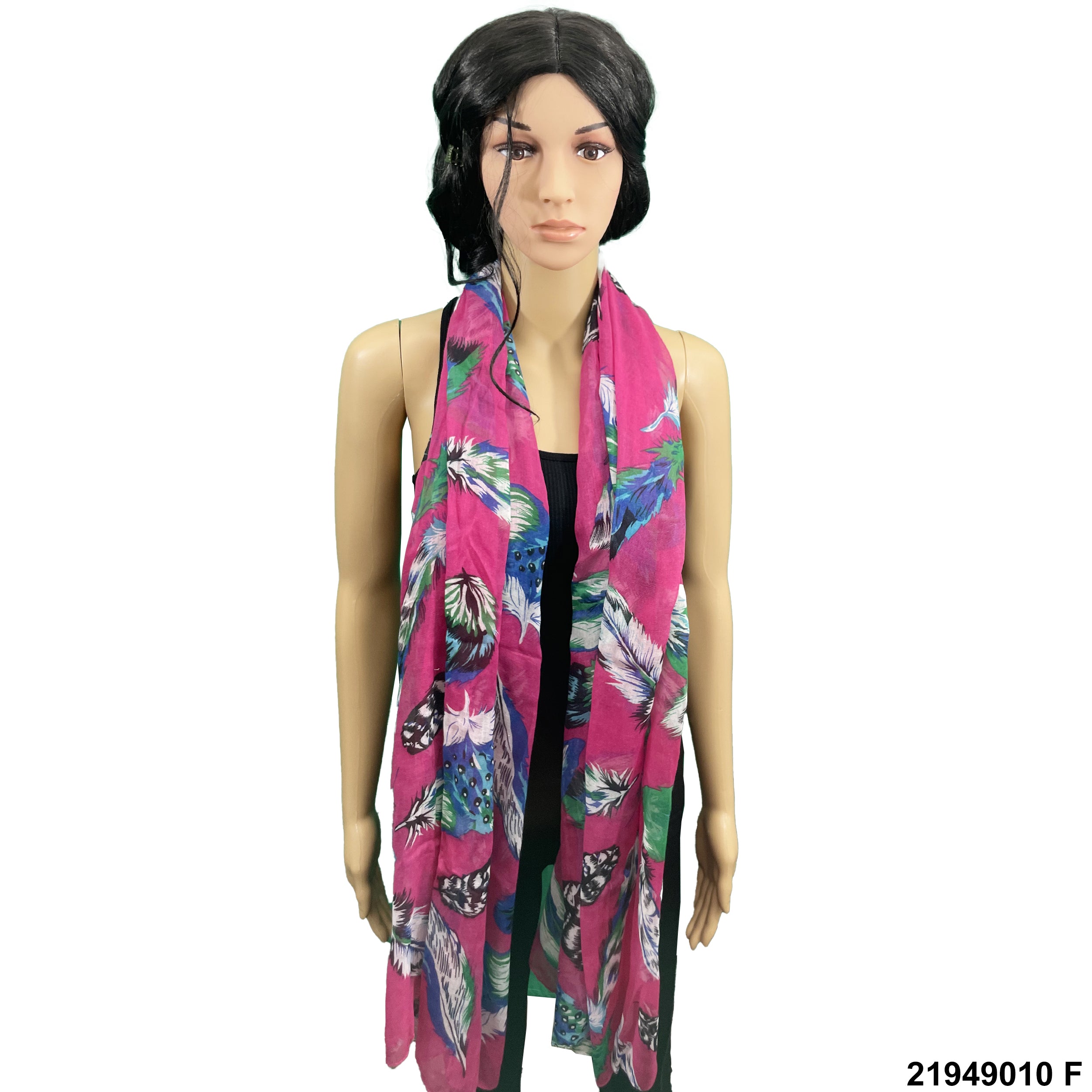 Feather Print Summer Scarf 21949010 F