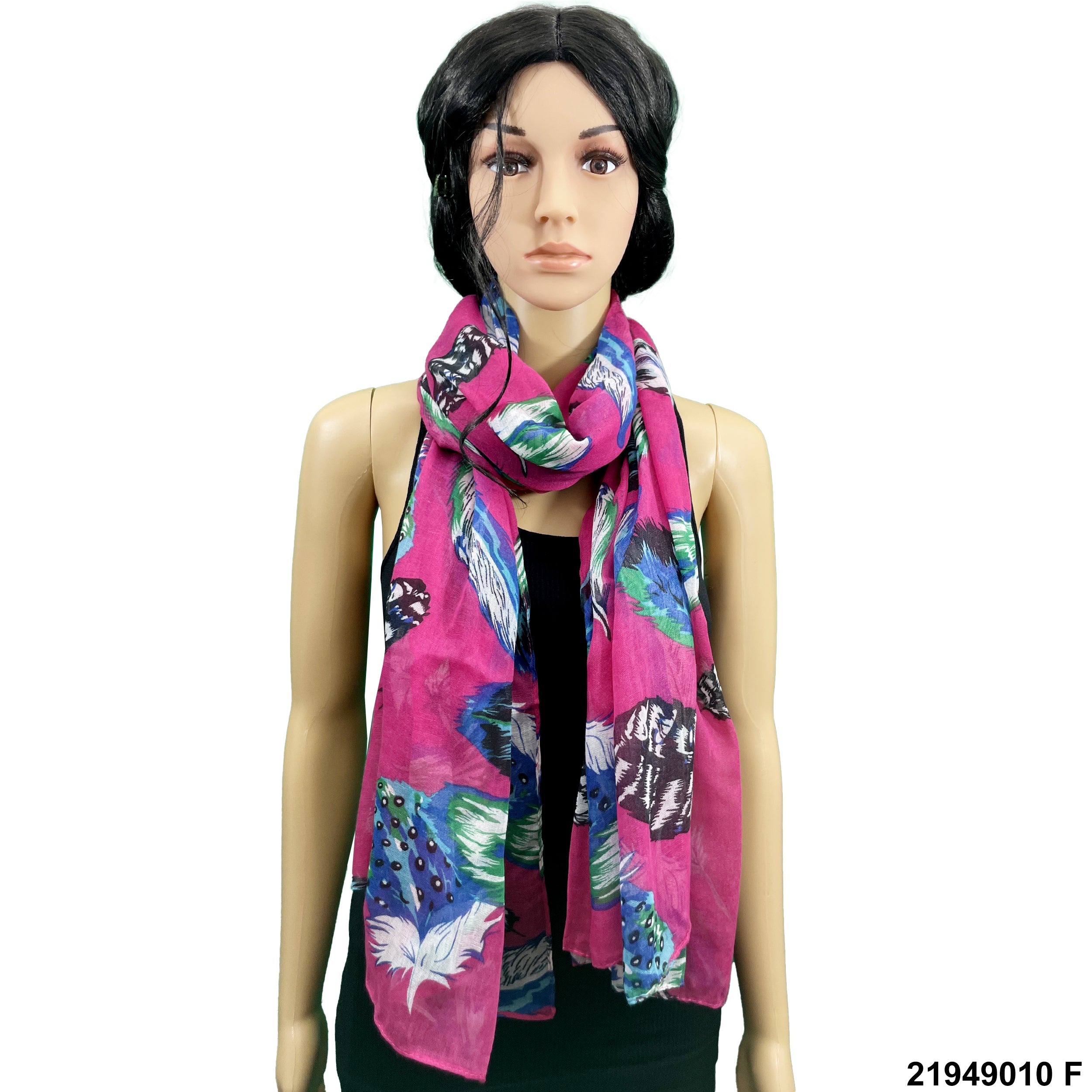 Feather Print Summer Scarf 21949010 F