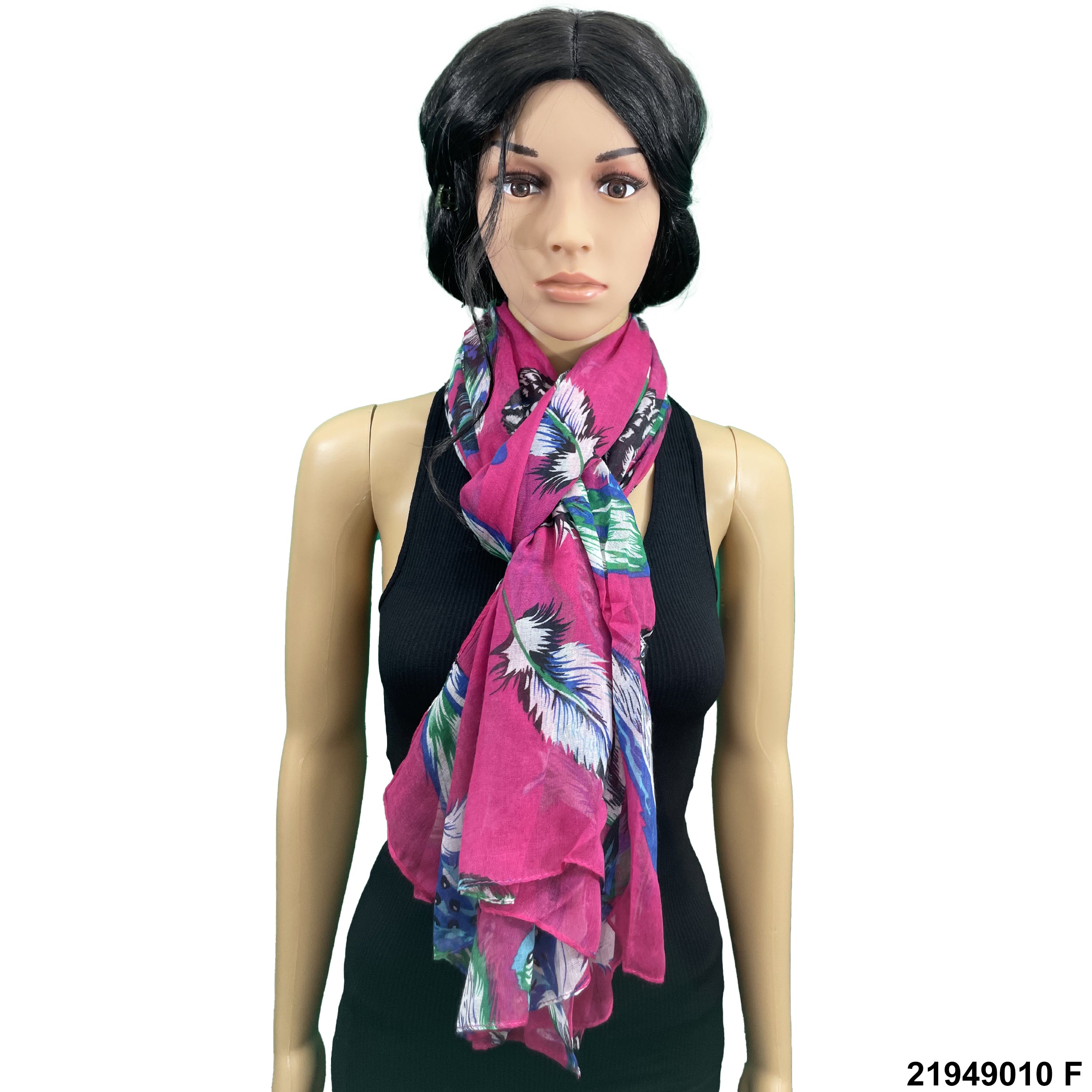 Feather Print Summer Scarf 21949010 F