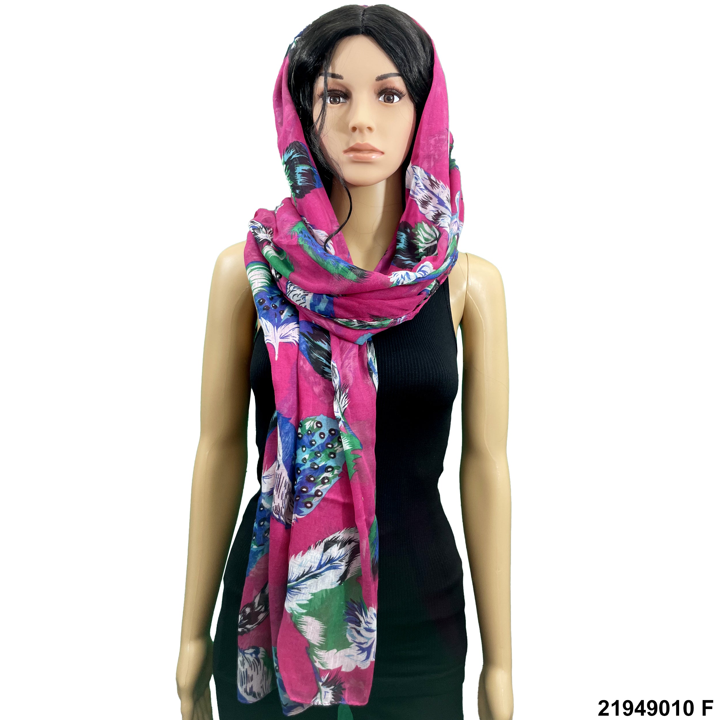 Feather Print Summer Scarf 21949010 F