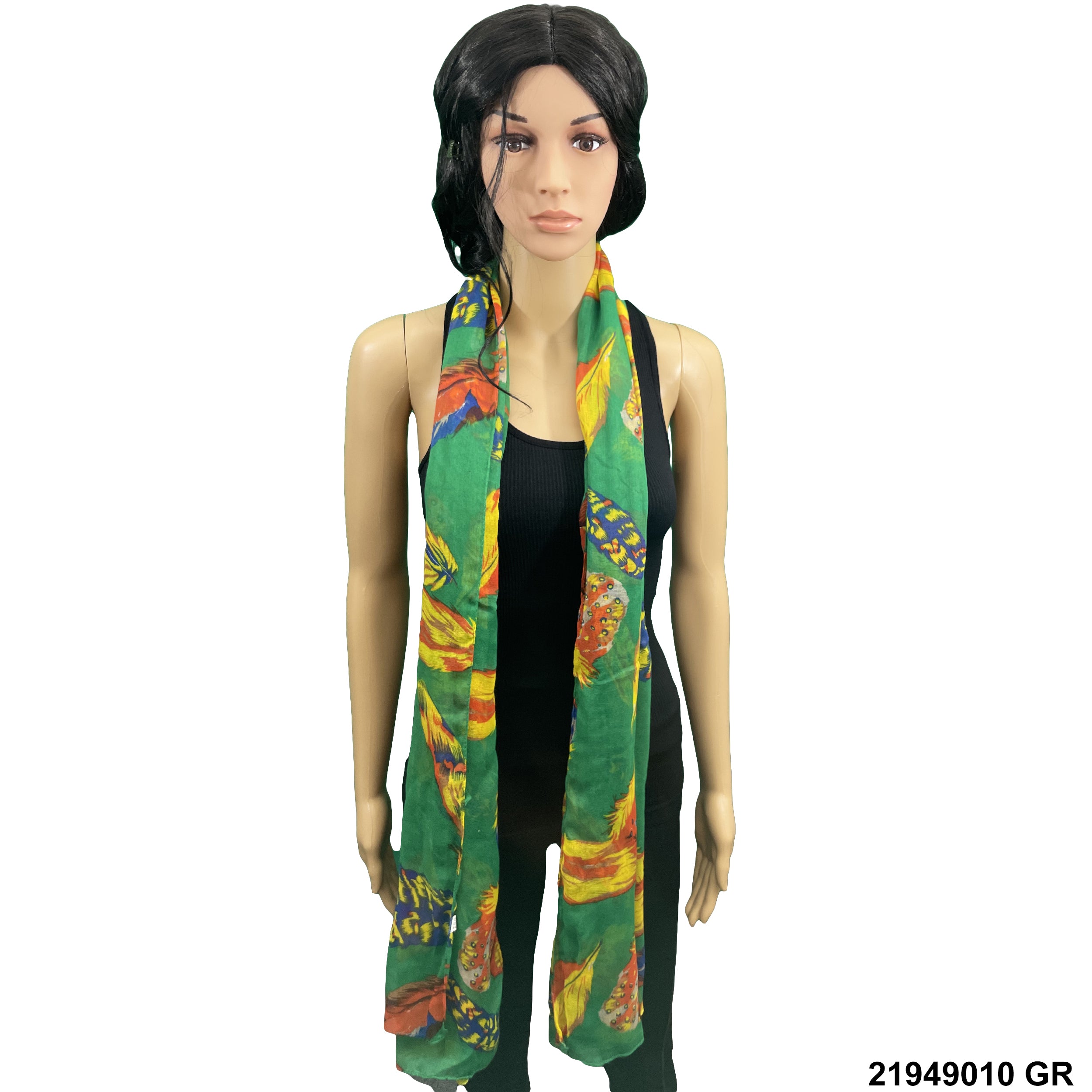 Feather Print Summer Scarf 21949010 GR