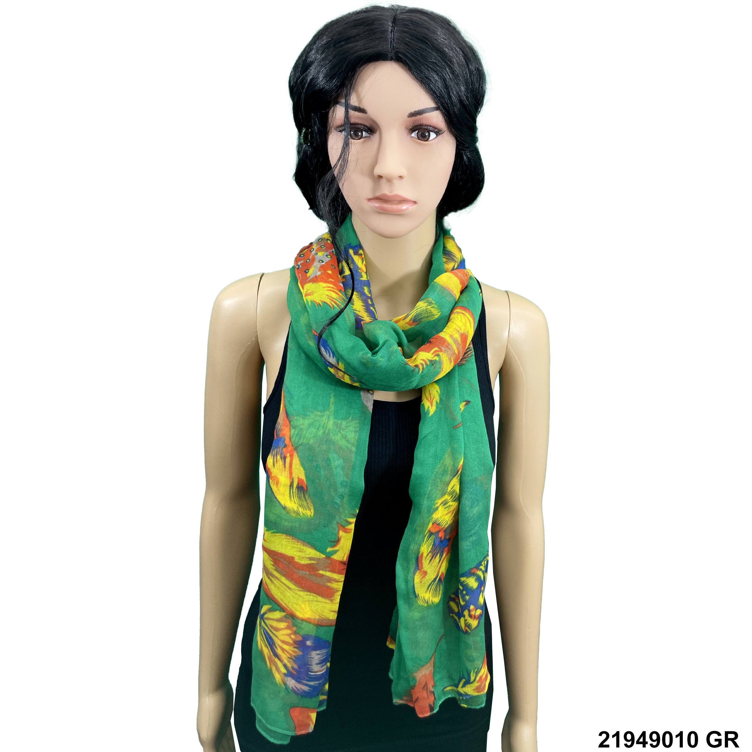 Feather Print Summer Scarf 21949010 GR