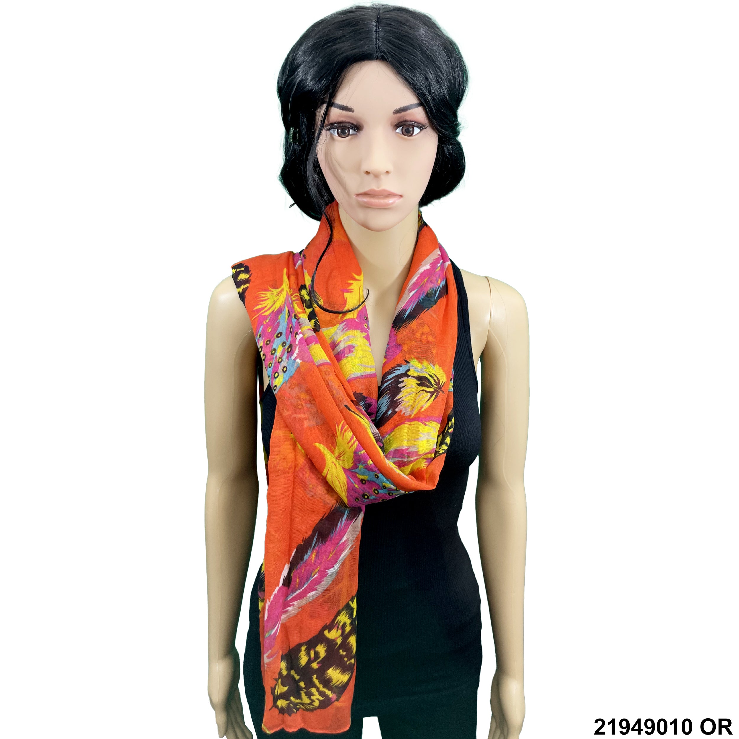 Feather Print Summer Scarf 21949010 OR