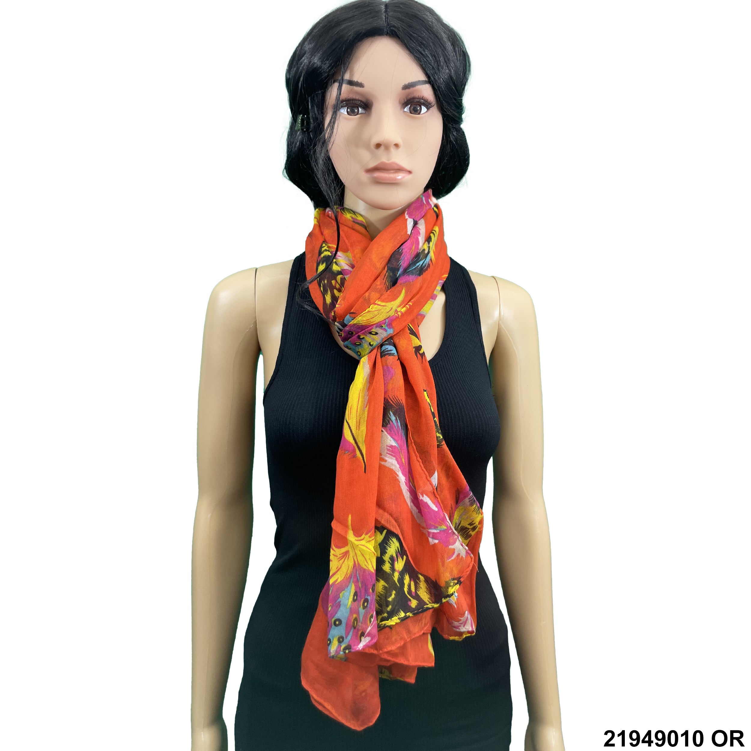 Feather Print Summer Scarf 21949010 OR