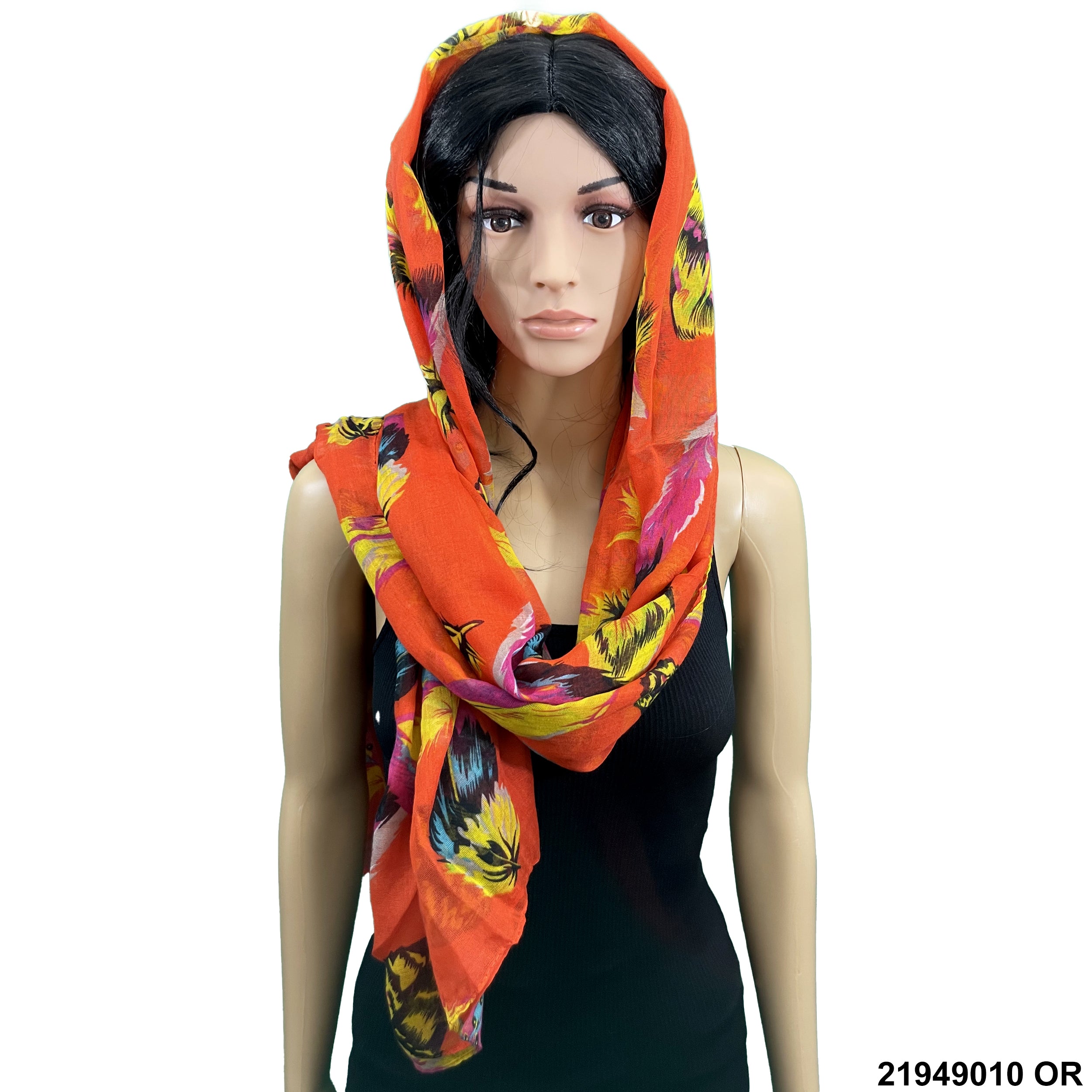 Feather Print Summer Scarf 21949010 OR