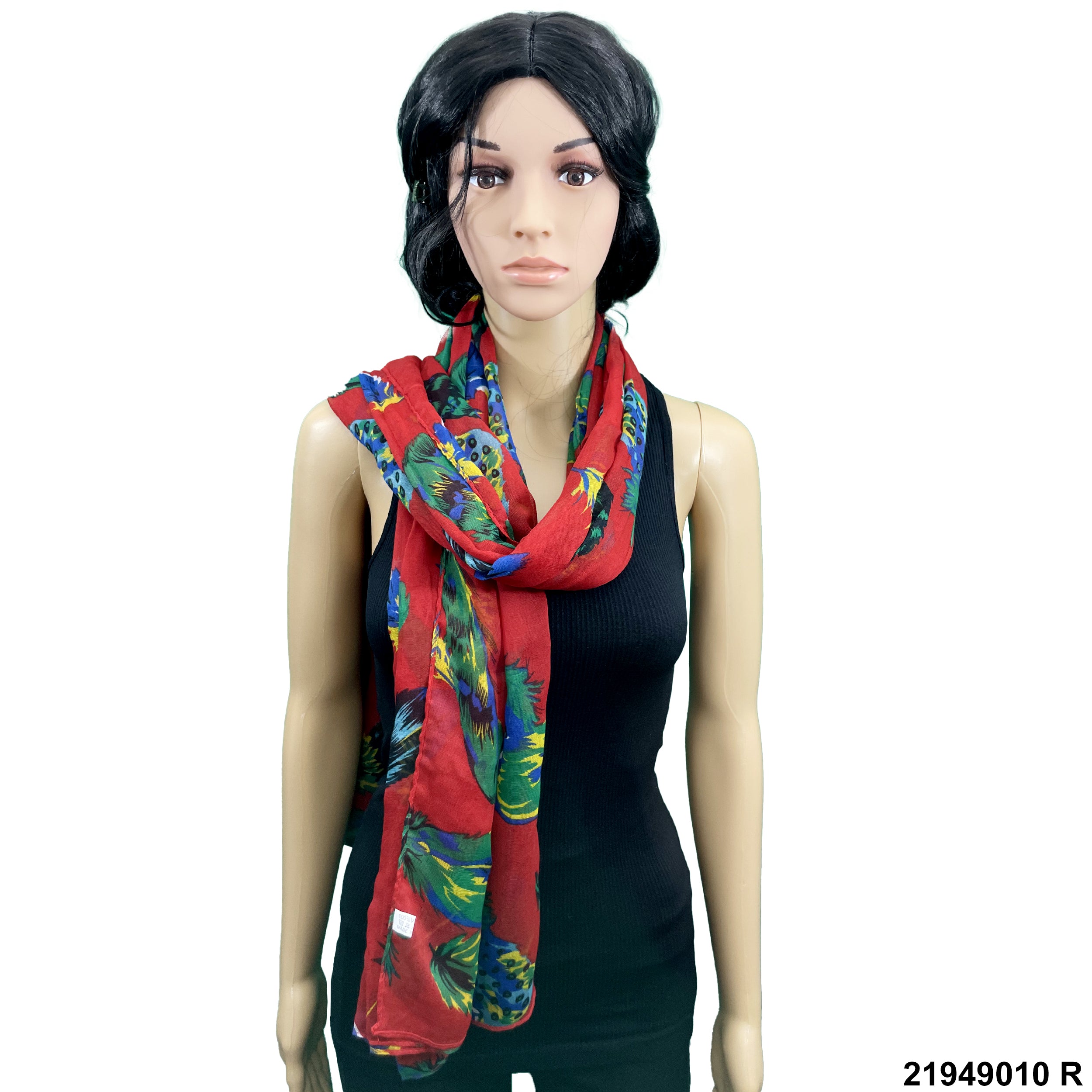 Feather Print Summer Scarf 21949010 R