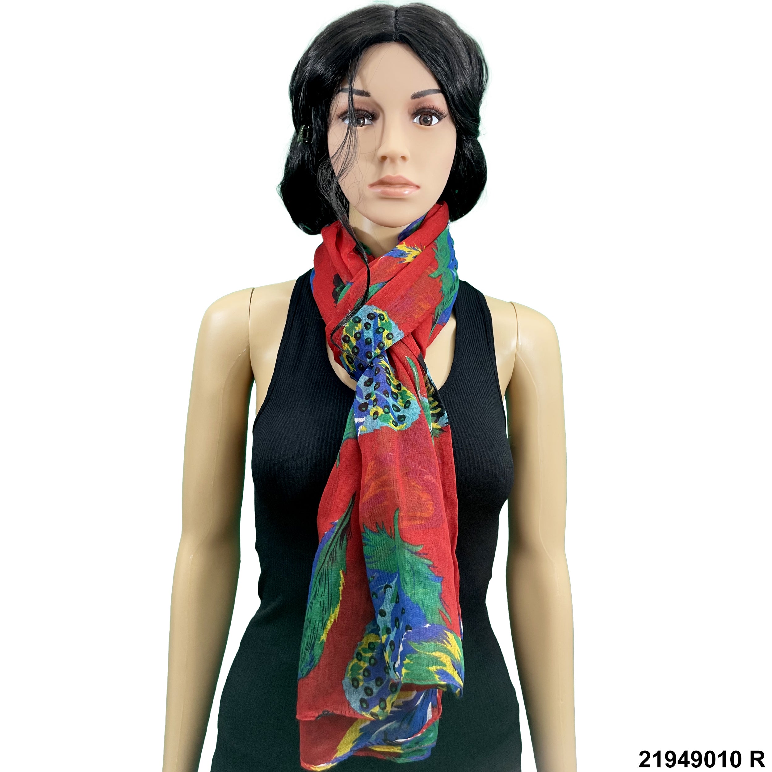 Feather Print Summer Scarf 21949010 R