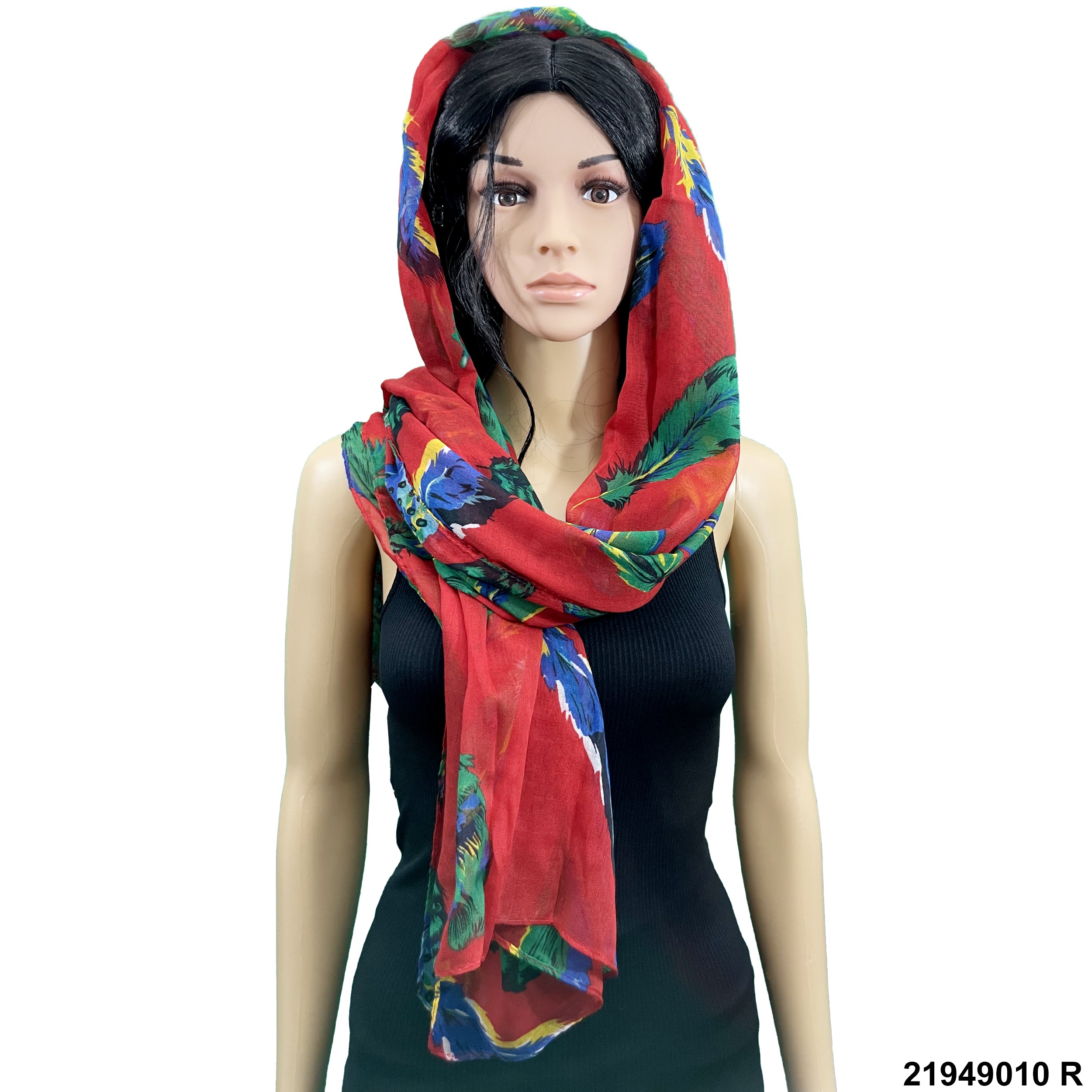 Feather Print Summer Scarf 21949010 R