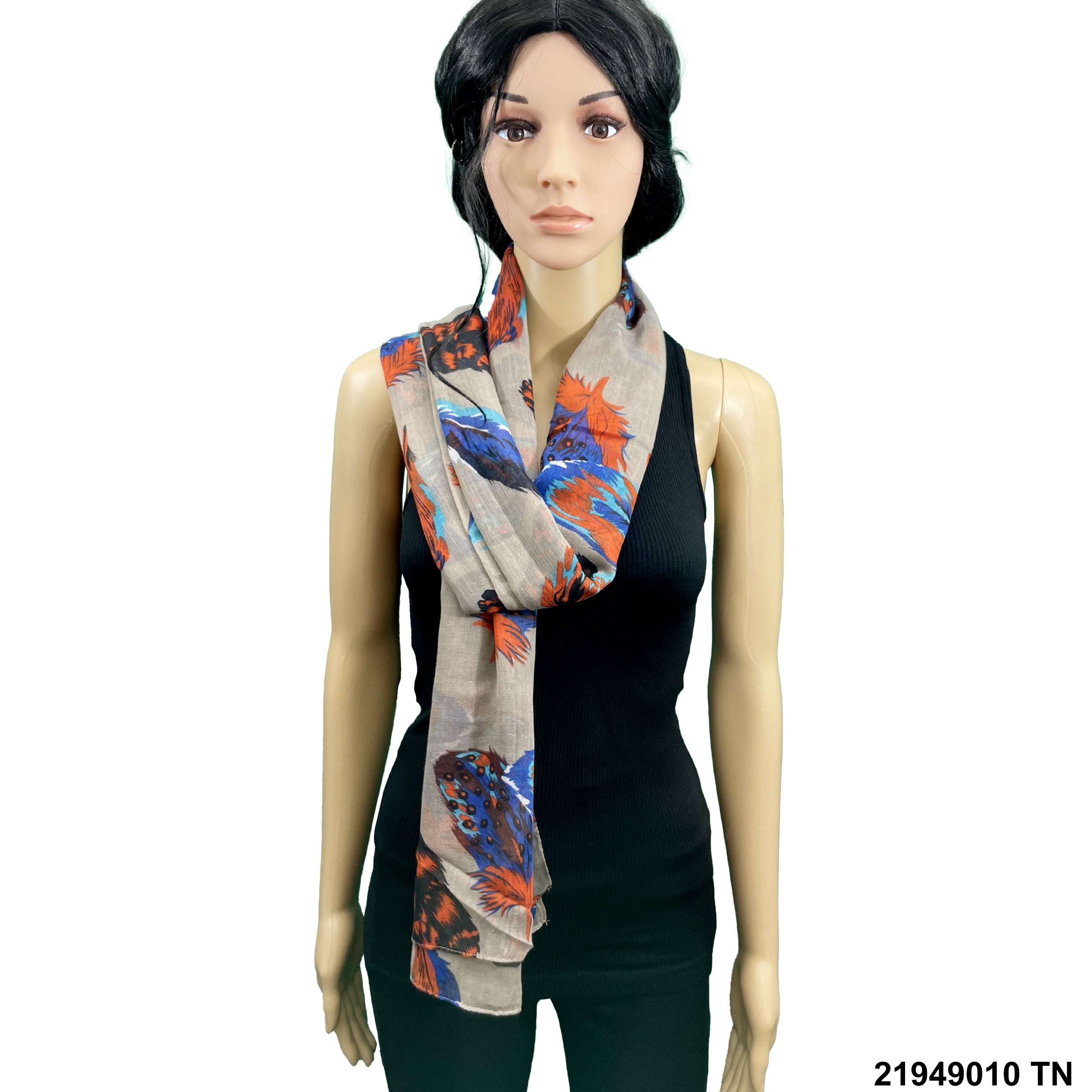 Feather Print Summer Scarf 21949010 TN