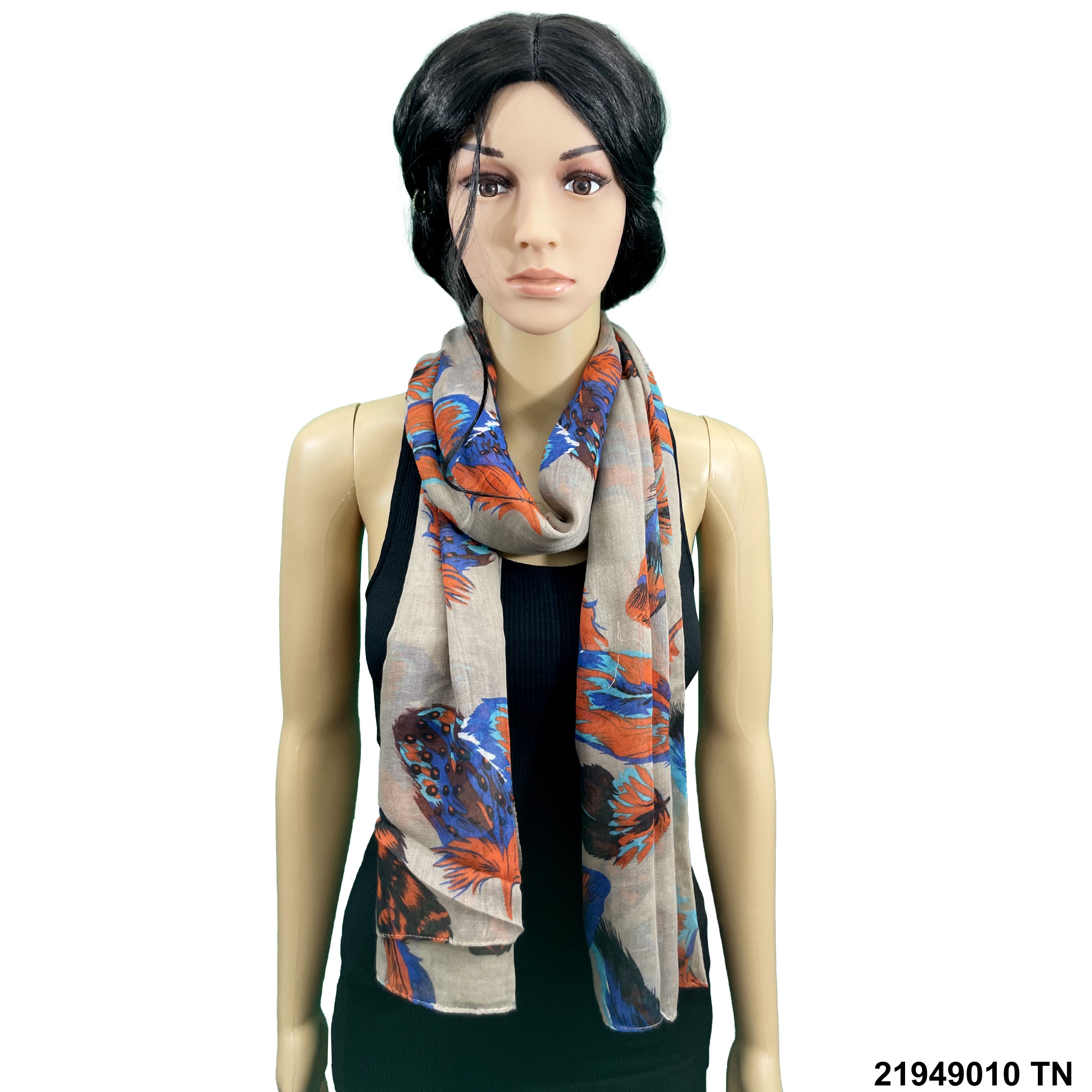 Feather Print Summer Scarf 21949010 TN