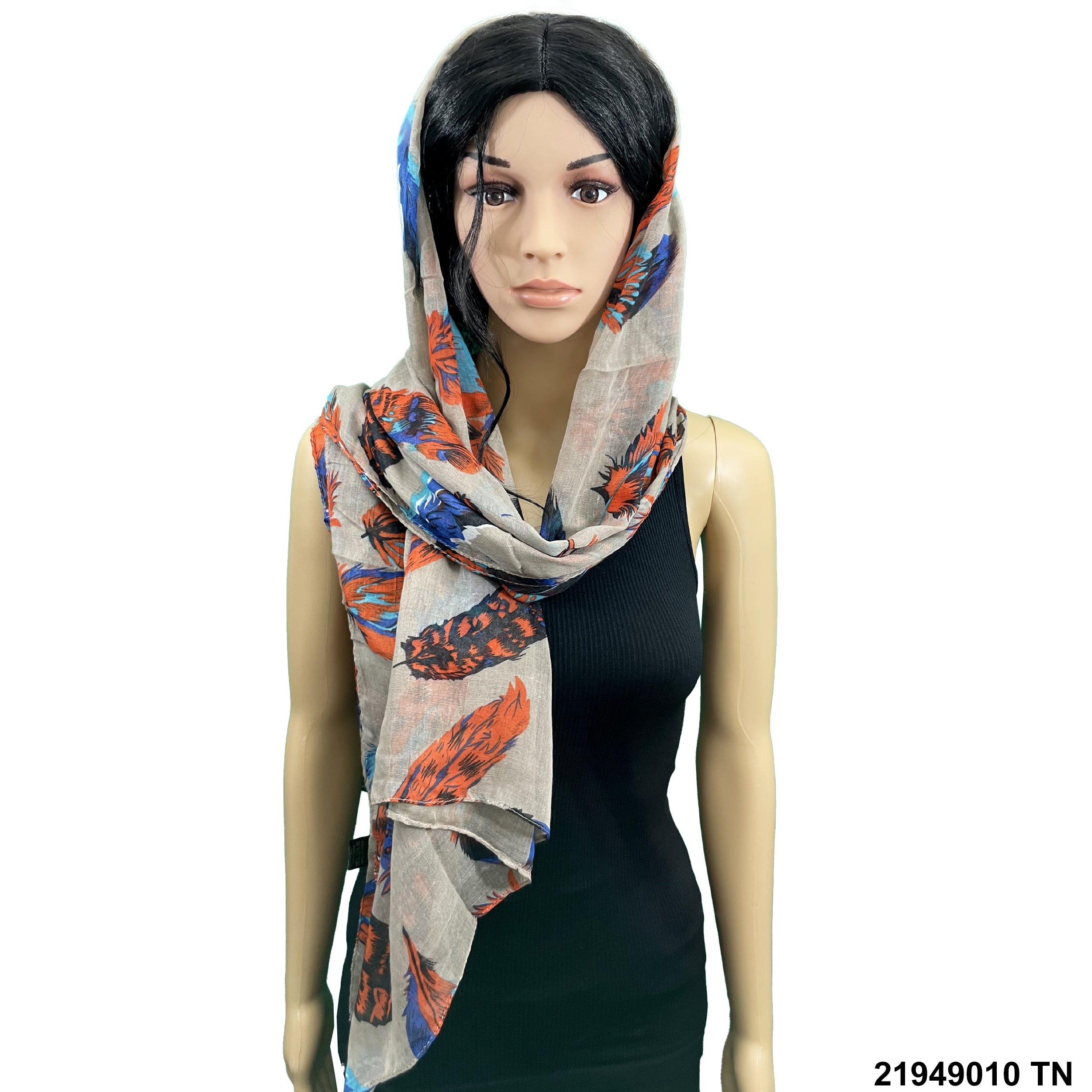 Feather Print Summer Scarf 21949010 TN