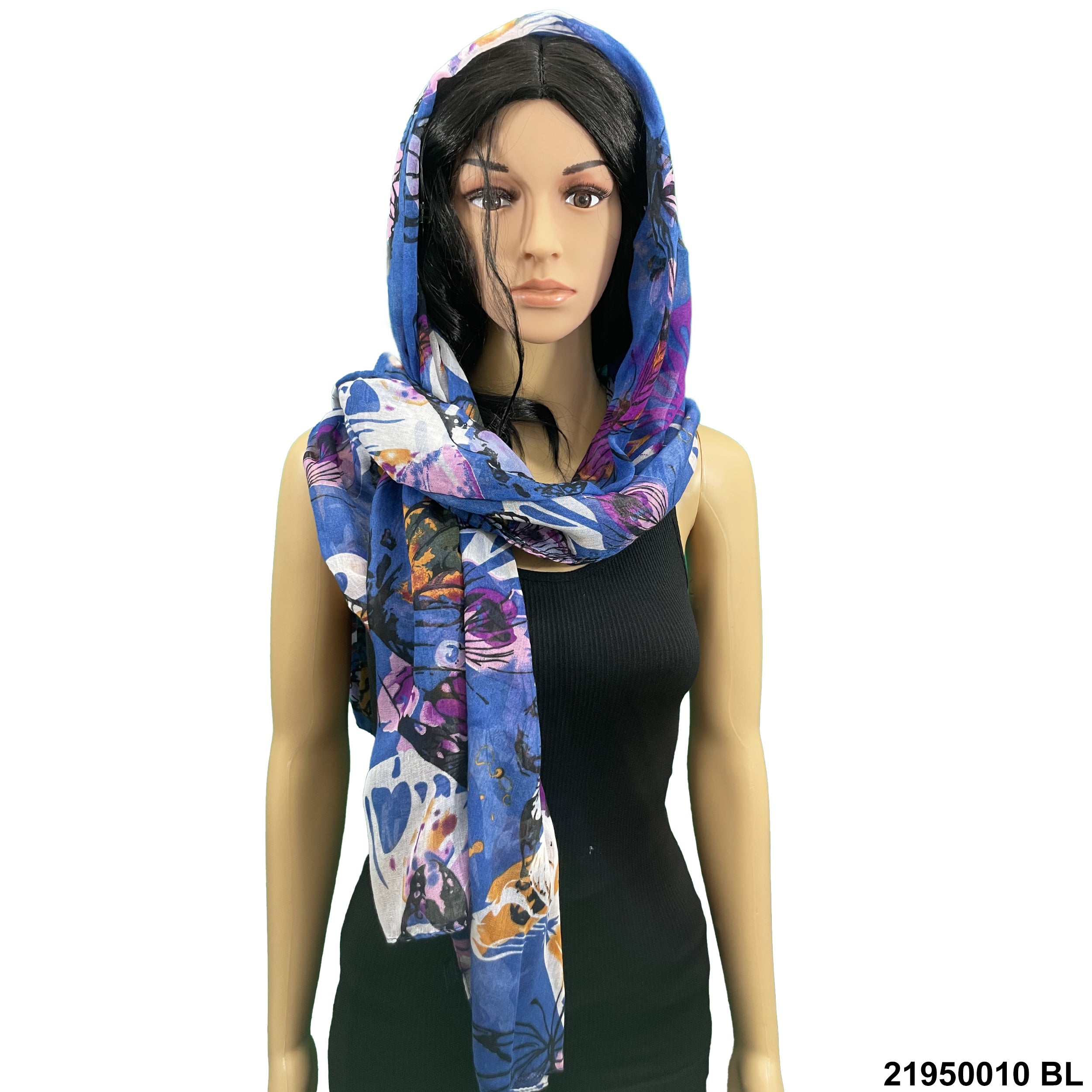 Butterfly Print Summer Scarf 21950010 BL