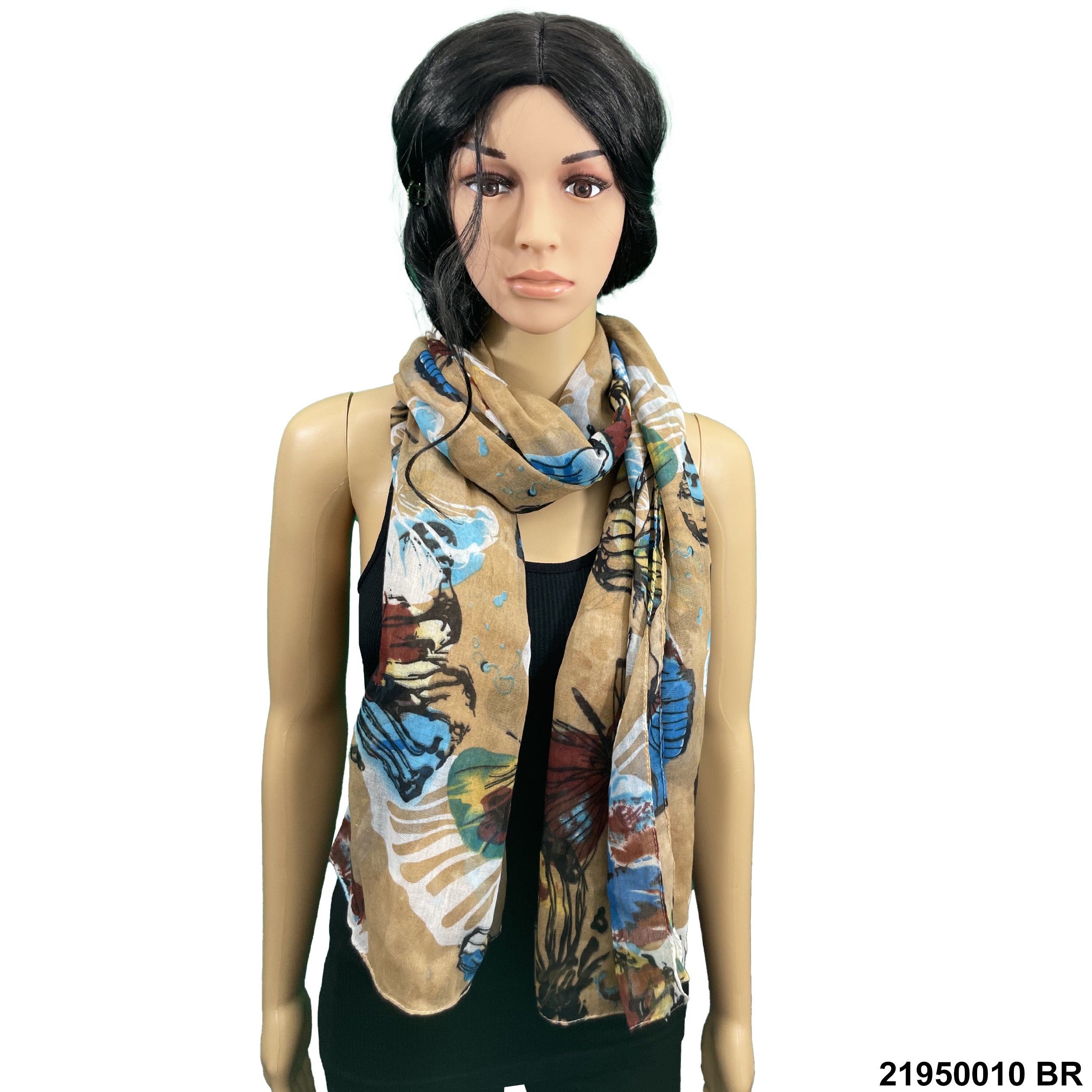 Butterfly Print Summer Scarf 21950010 BR