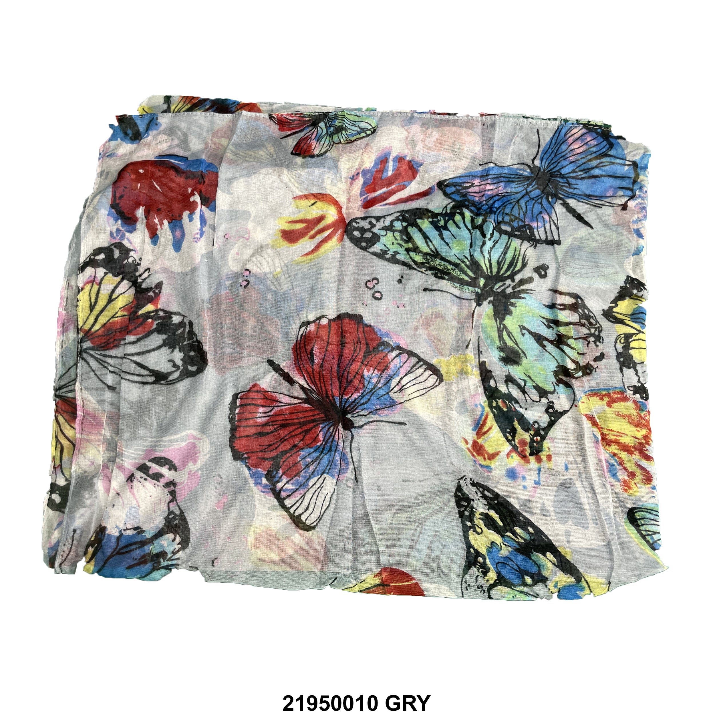 Butterfly Print Summer Scarf 21950010 GRY