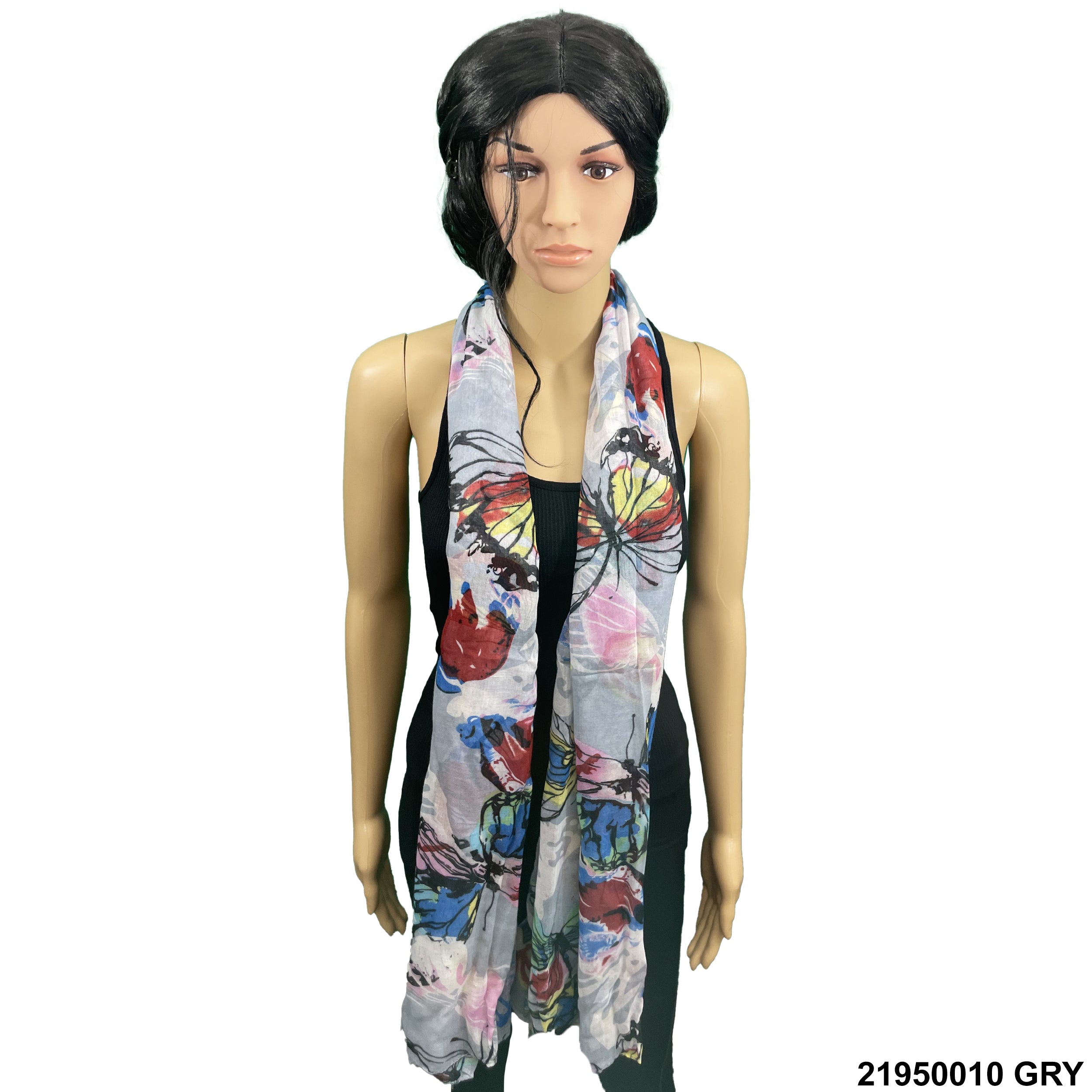 Butterfly Print Summer Scarf 21950010 GRY