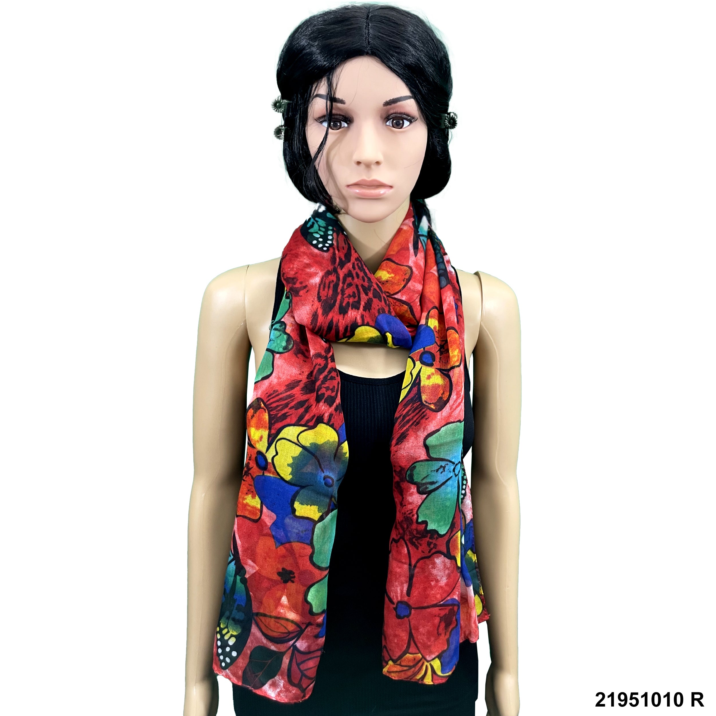 Butterfly & Flower Print Summer Scarf 21951010 R