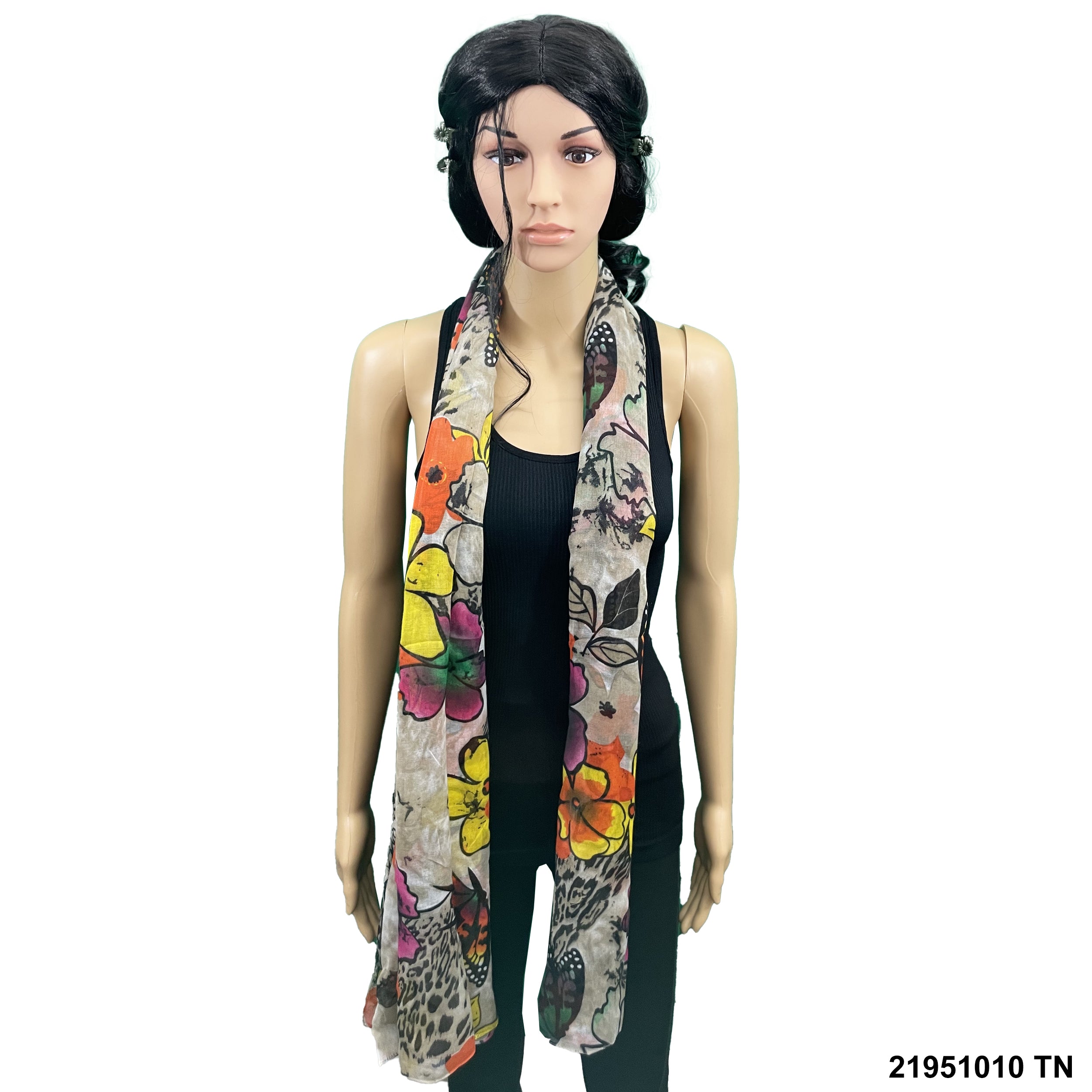 Butterfly & Flower Print Summer Scarf 21951010 TN