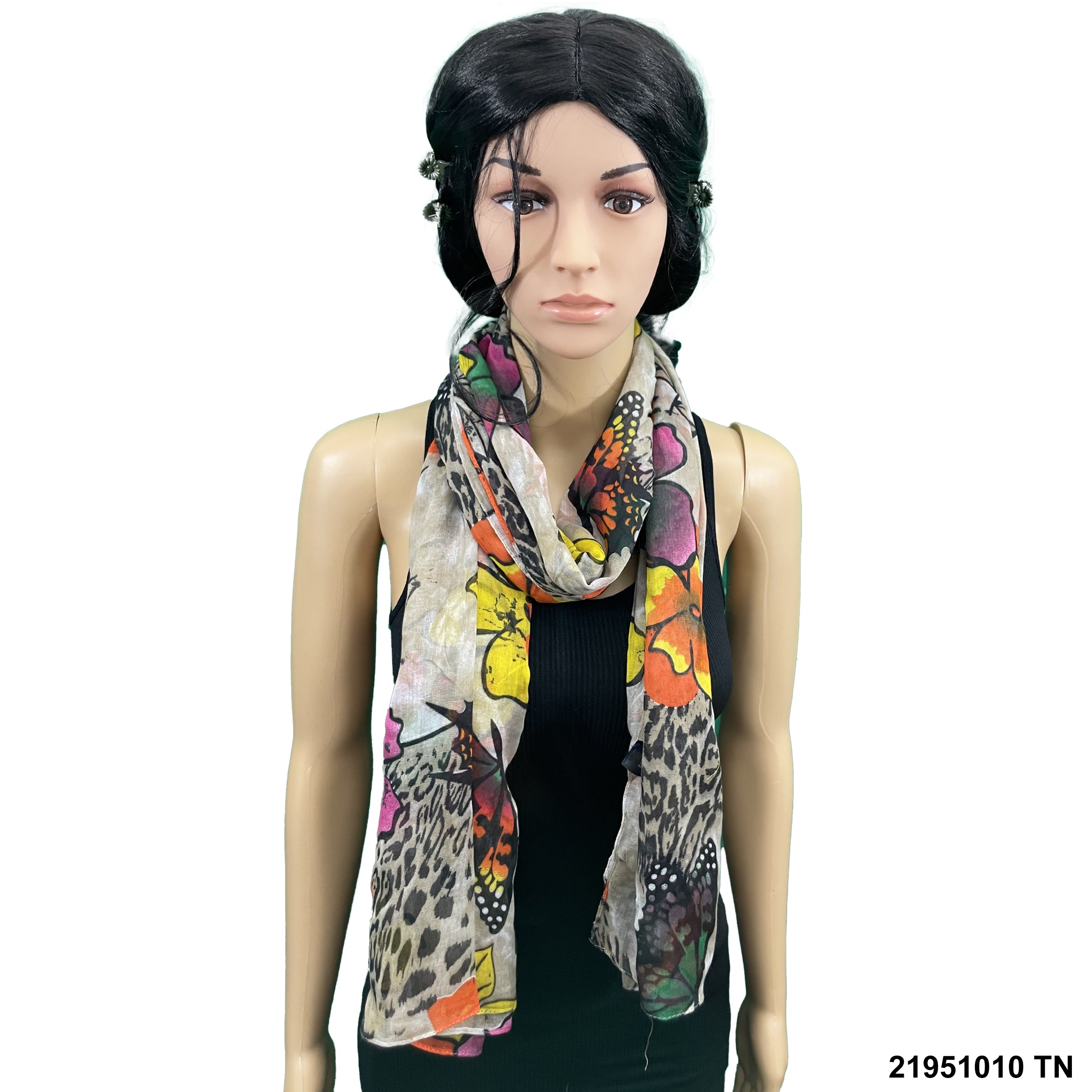 Butterfly & Flower Print Summer Scarf 21951010 TN