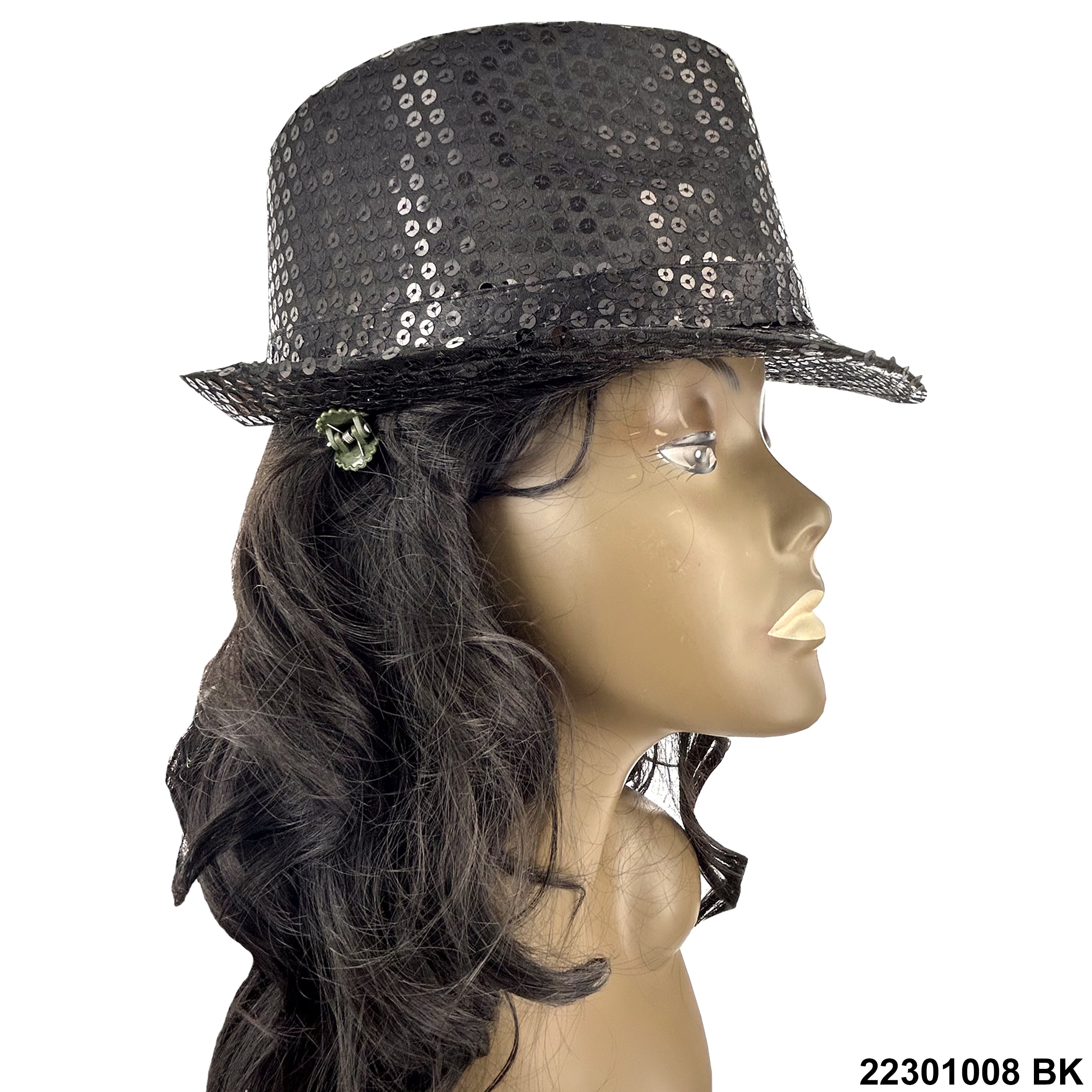 Sequined Fedora Hat 22301008 BK