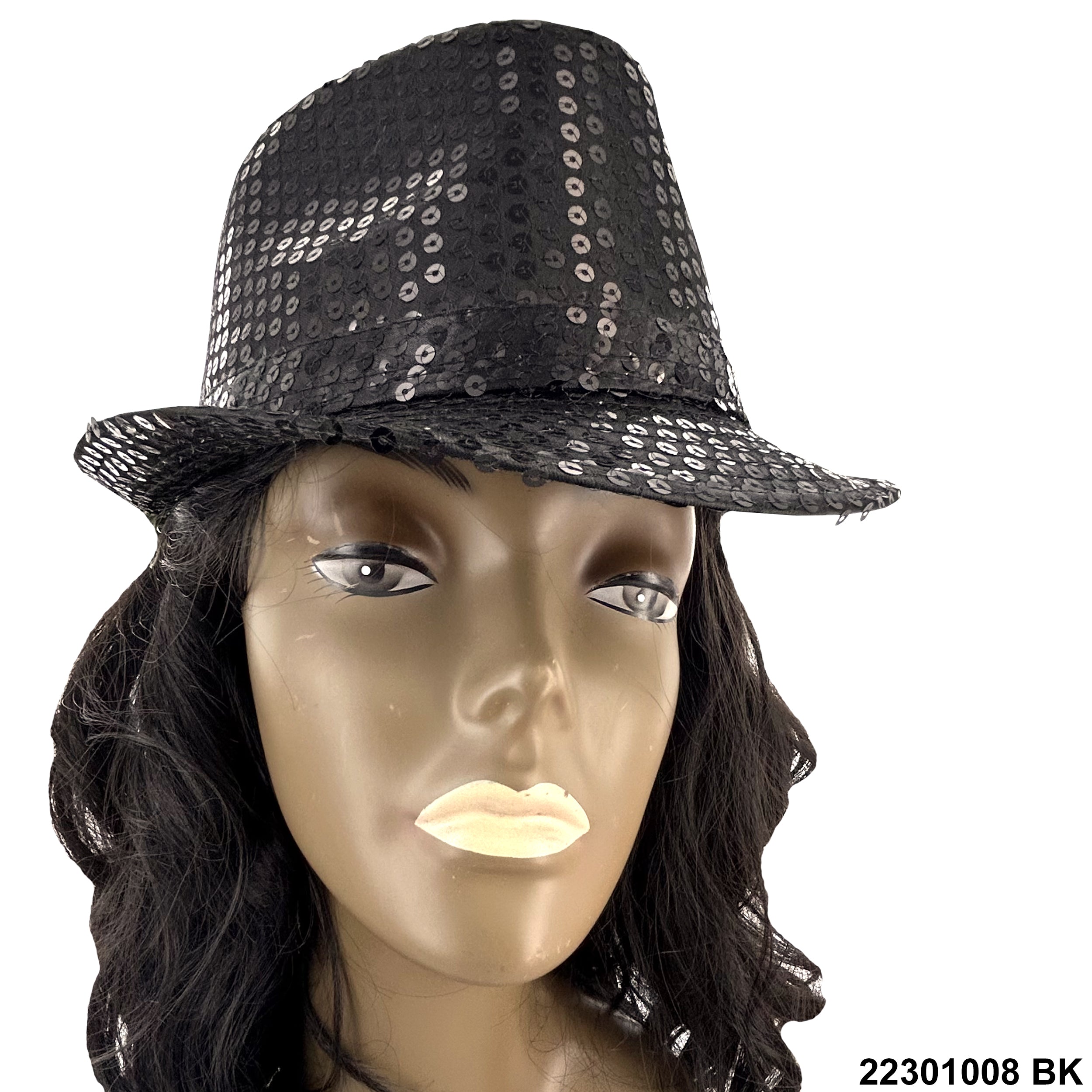 Sequined Fedora Hat 22301008 BK